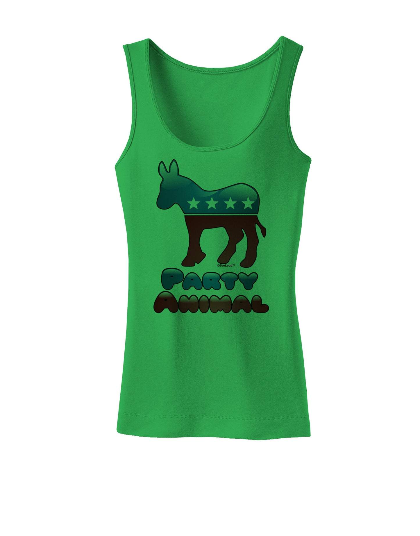 Democrat Party Animal Womens Petite Tank Top-TooLoud-KellyGreen-X-Small-Davson Sales