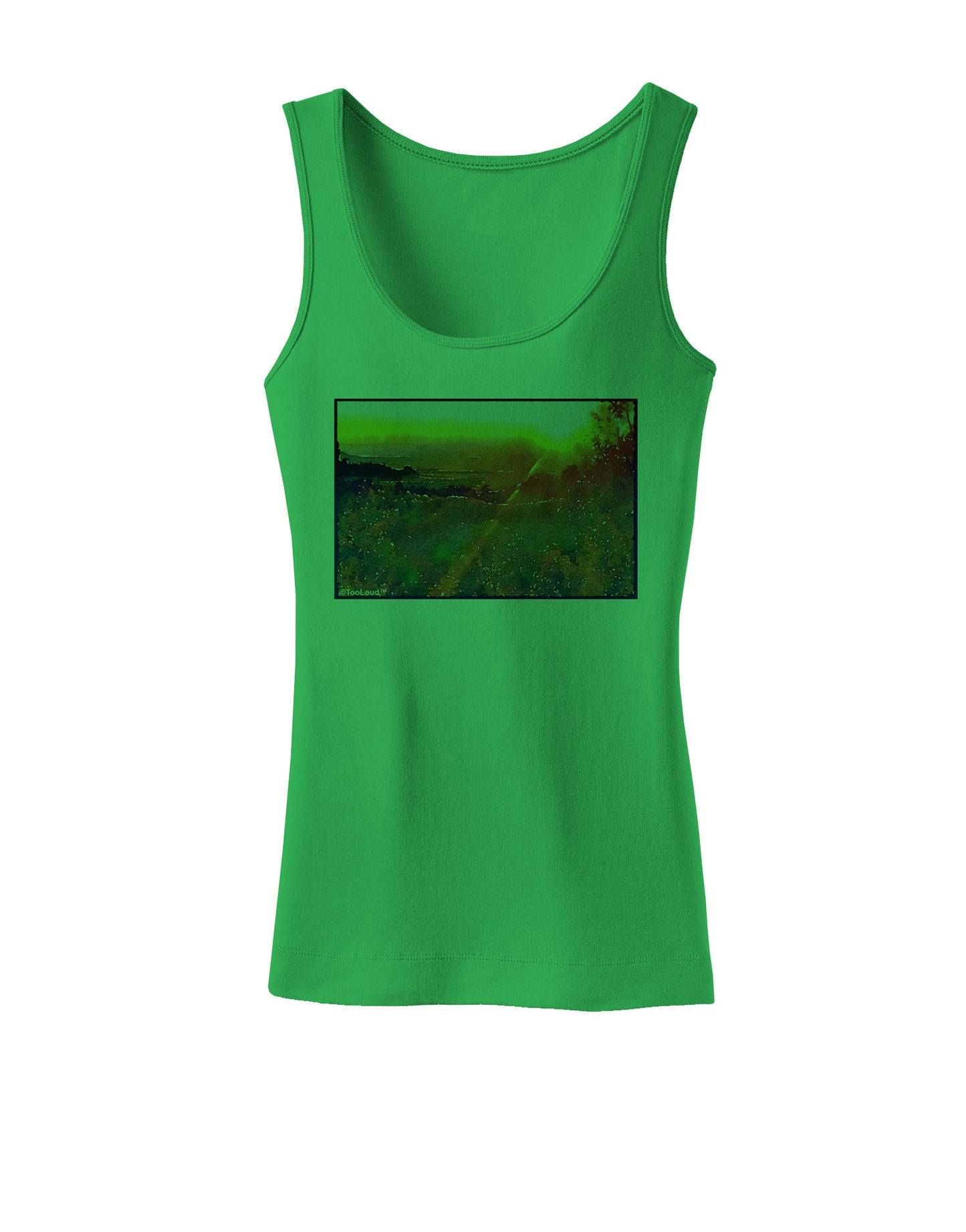 Colorado Sunset Watercolor Womens Petite Tank Top-TooLoud-KellyGreen-X-Small-Davson Sales
