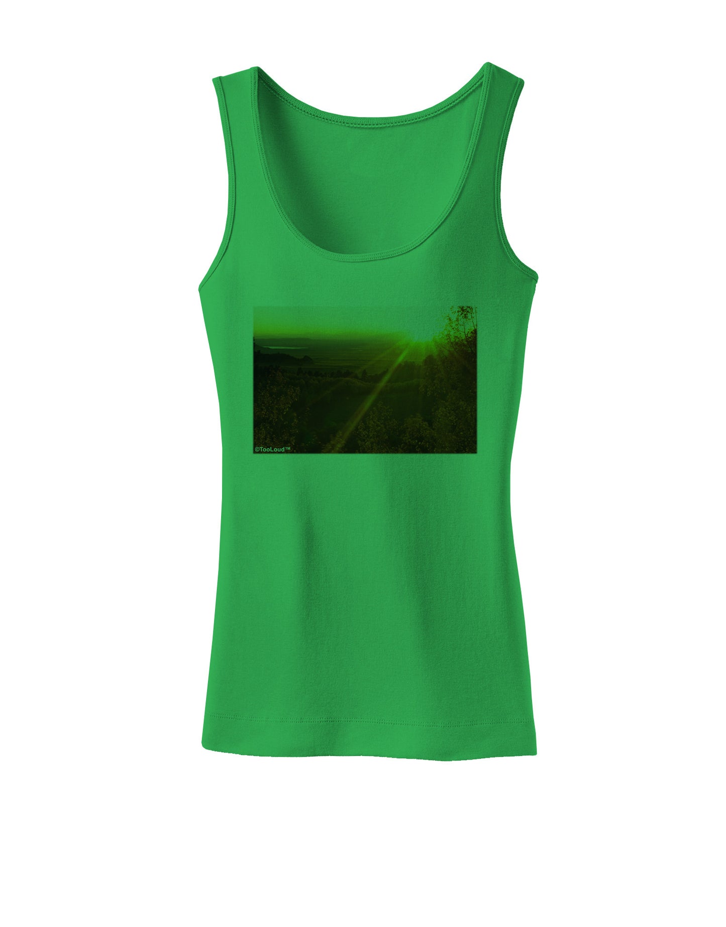 Colorado Sunset Womens Petite Tank Top-TooLoud-KellyGreen-X-Small-Davson Sales