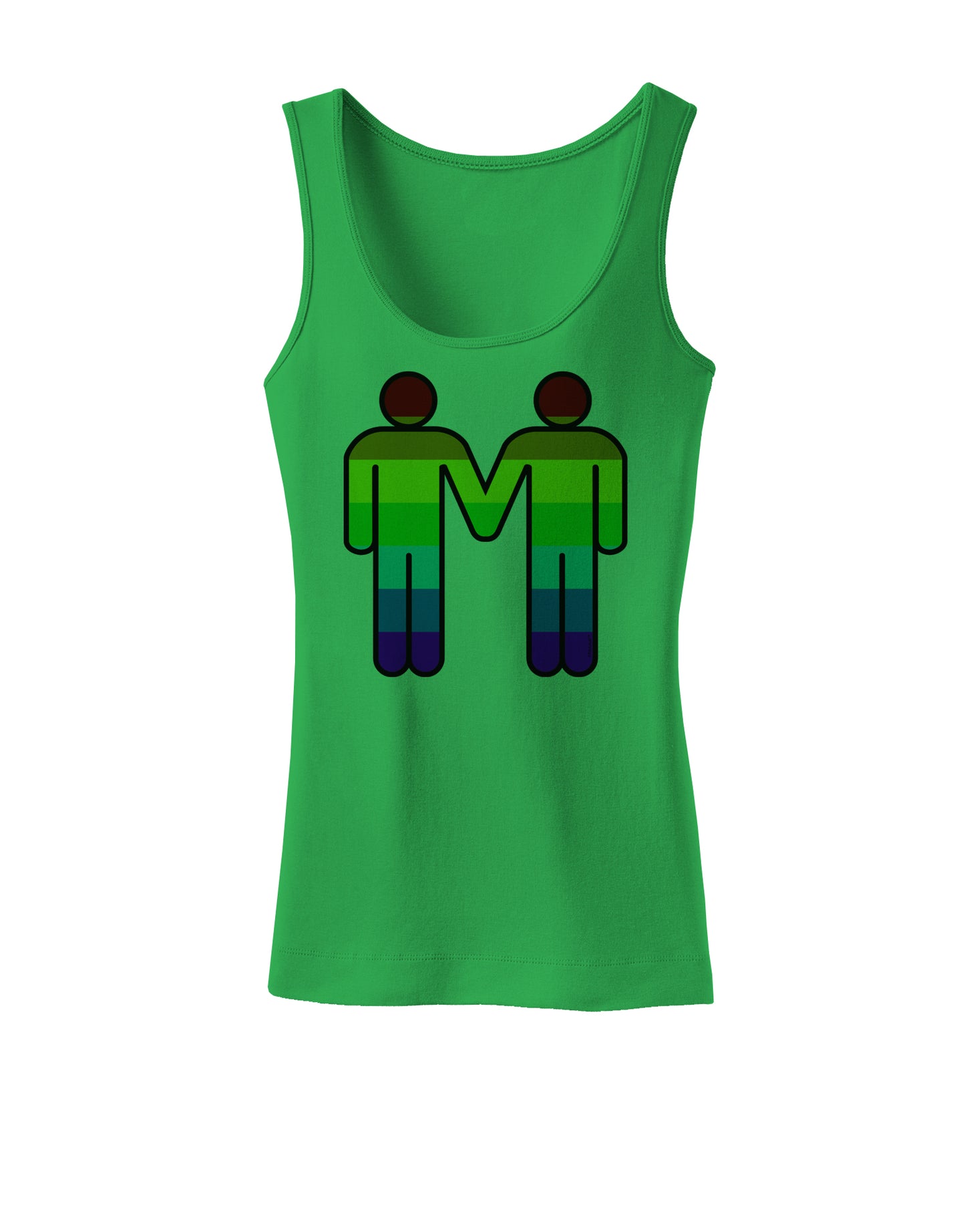 Rainbow Gay Men Holding Hands Womens Tank Top-TooLoud-KellyGreen-X-Small-Davson Sales