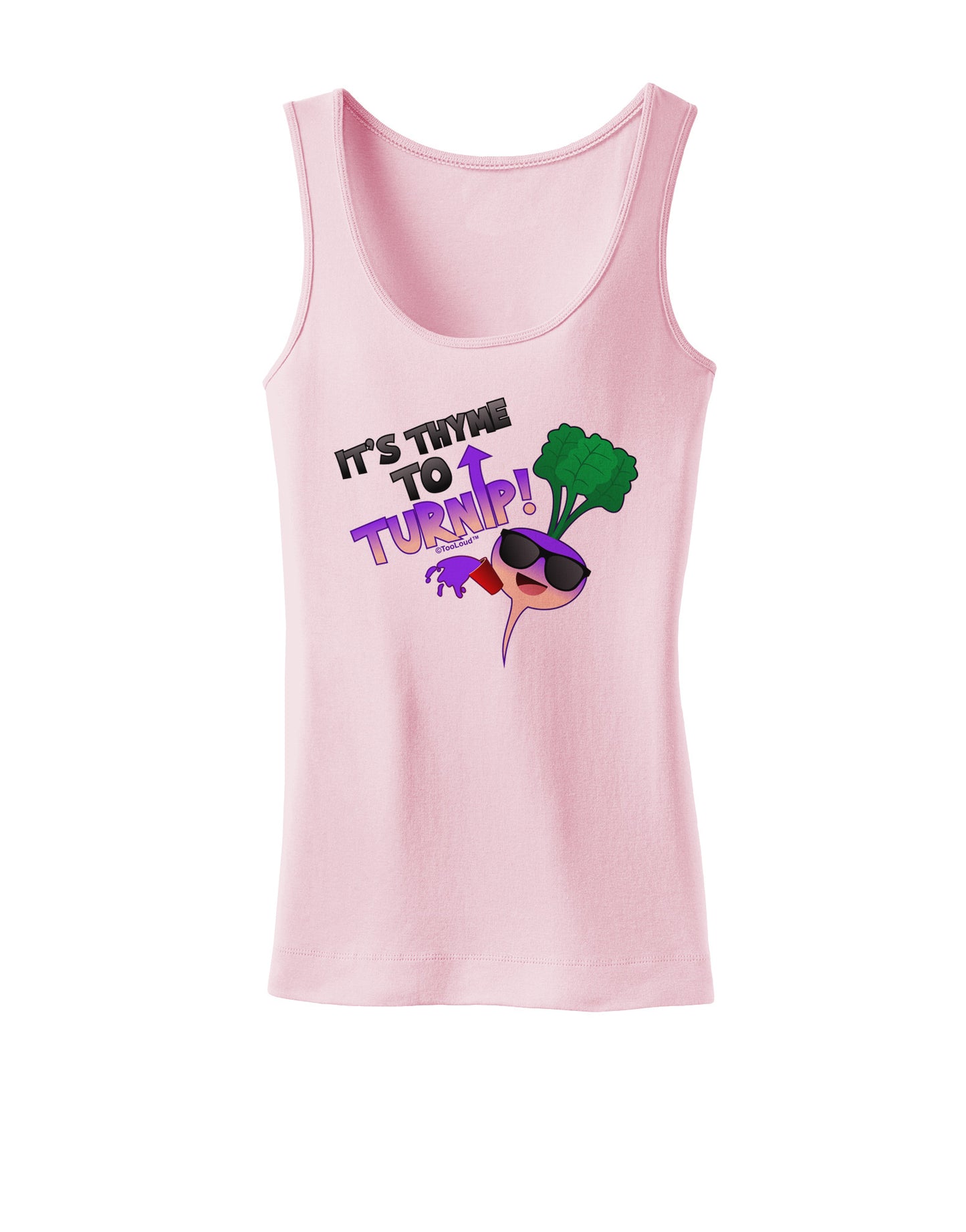 It's Thyme To Turnip Womens Petite Tank Top-TooLoud-SoftPink-X-Small-Davson Sales