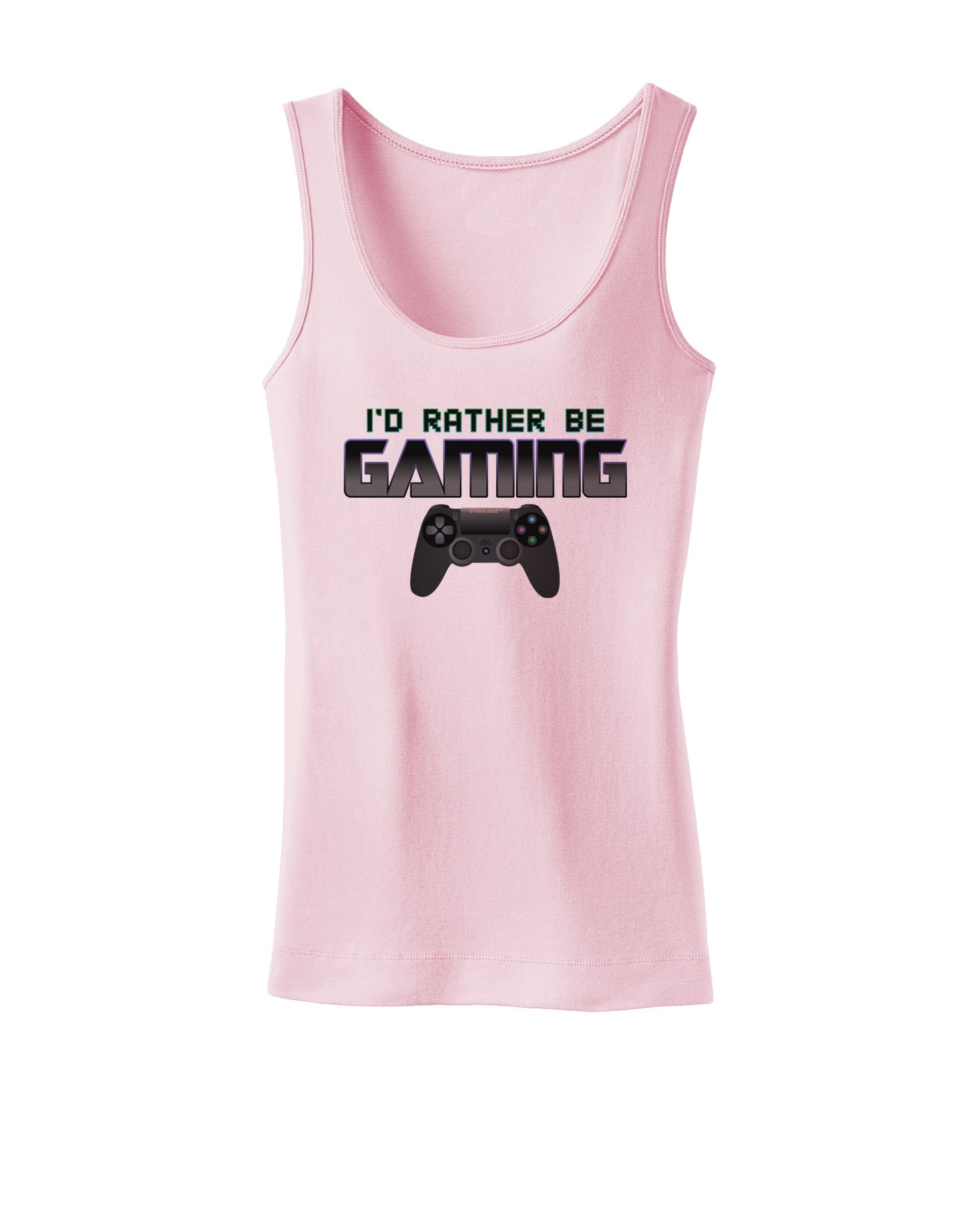 I'd Rather Be Gaming Womens Petite Tank Top-TooLoud-SoftPink-X-Small-Davson Sales