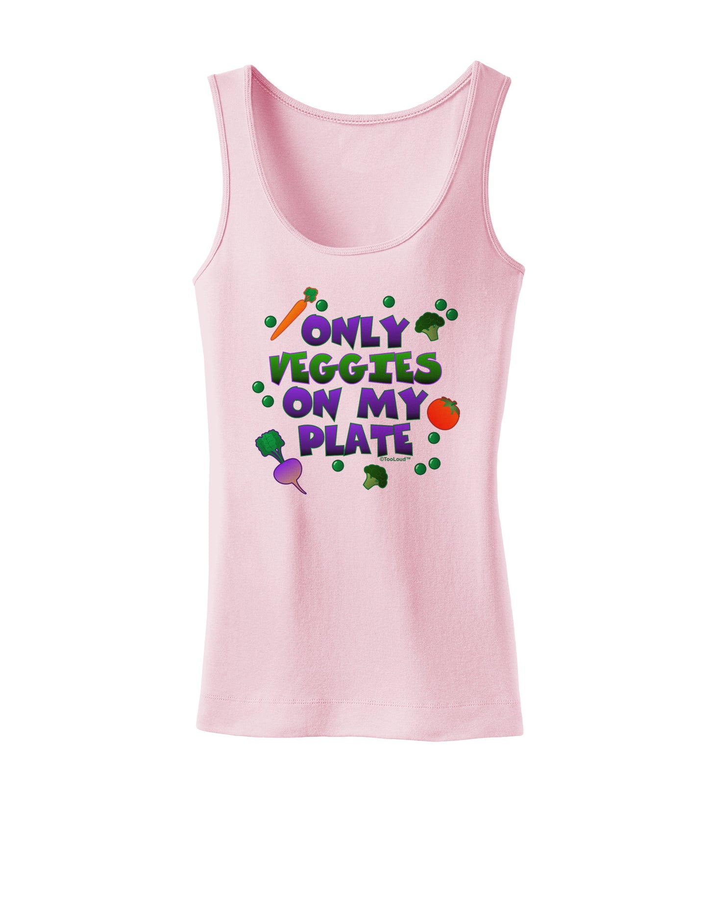 Only Veggies On My Plate Womens Petite Tank Top-TooLoud-SoftPink-X-Small-Davson Sales
