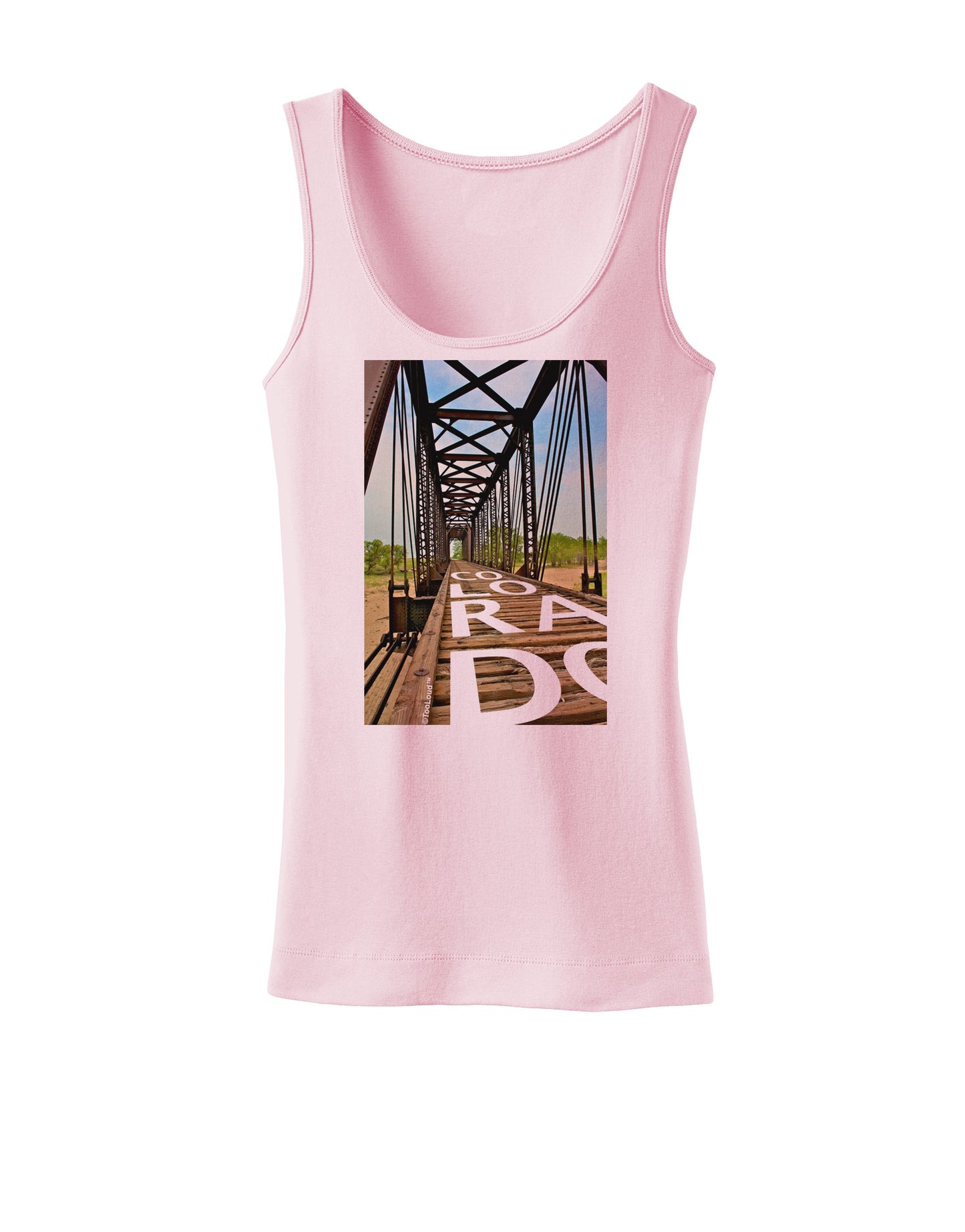 Colorado Bridge Text Womens Tank Top-Womens Tank Tops-TooLoud-SoftPink-X-Small-Davson Sales