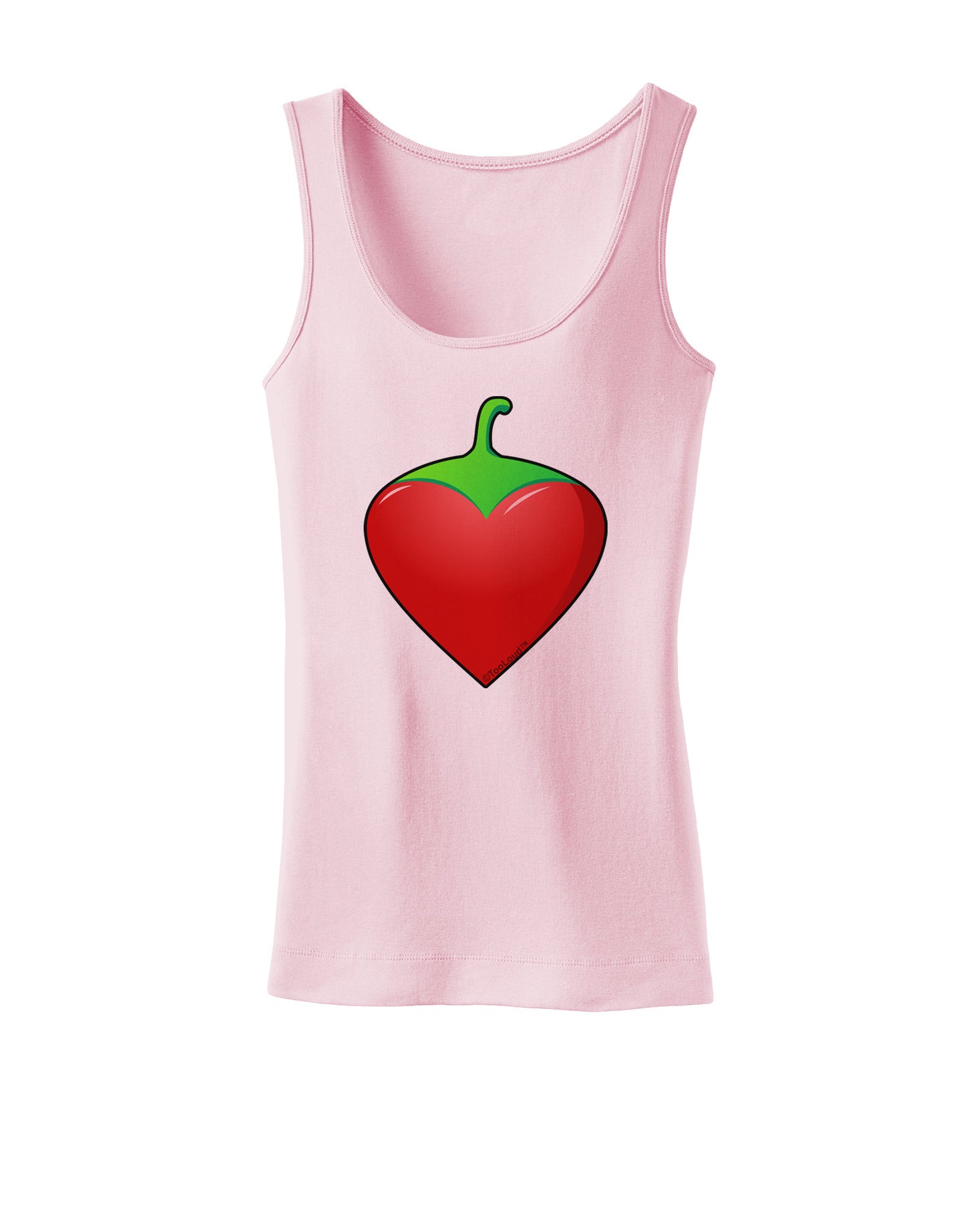 Chili Pepper Heart Womens Petite Tank Top-TooLoud-SoftPink-X-Small-Davson Sales