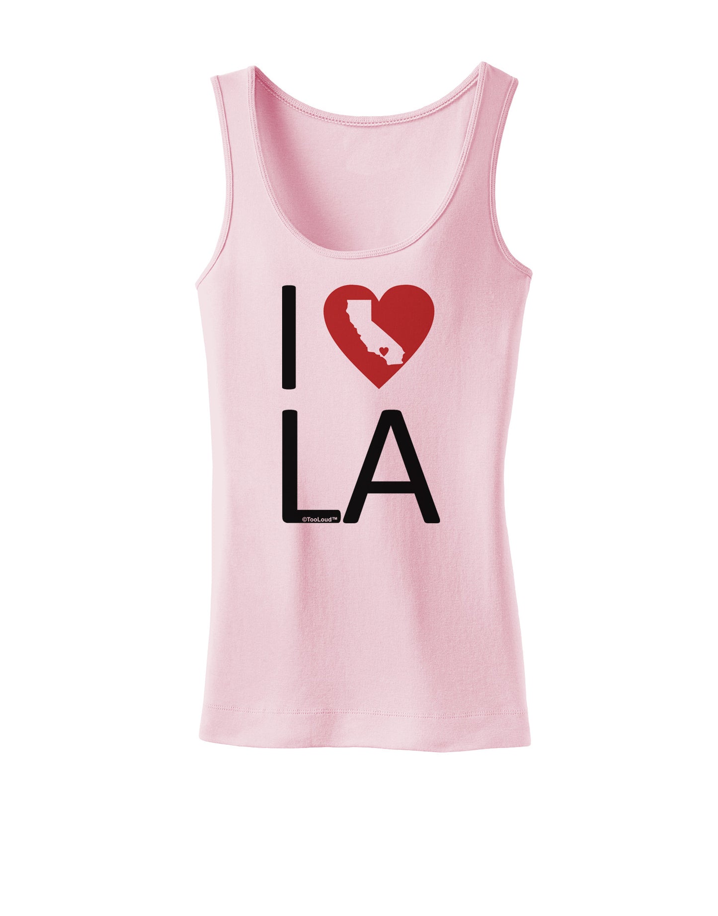 I Heart Los Angeles Womens Petite Tank Top-TooLoud-SoftPink-X-Small-Davson Sales