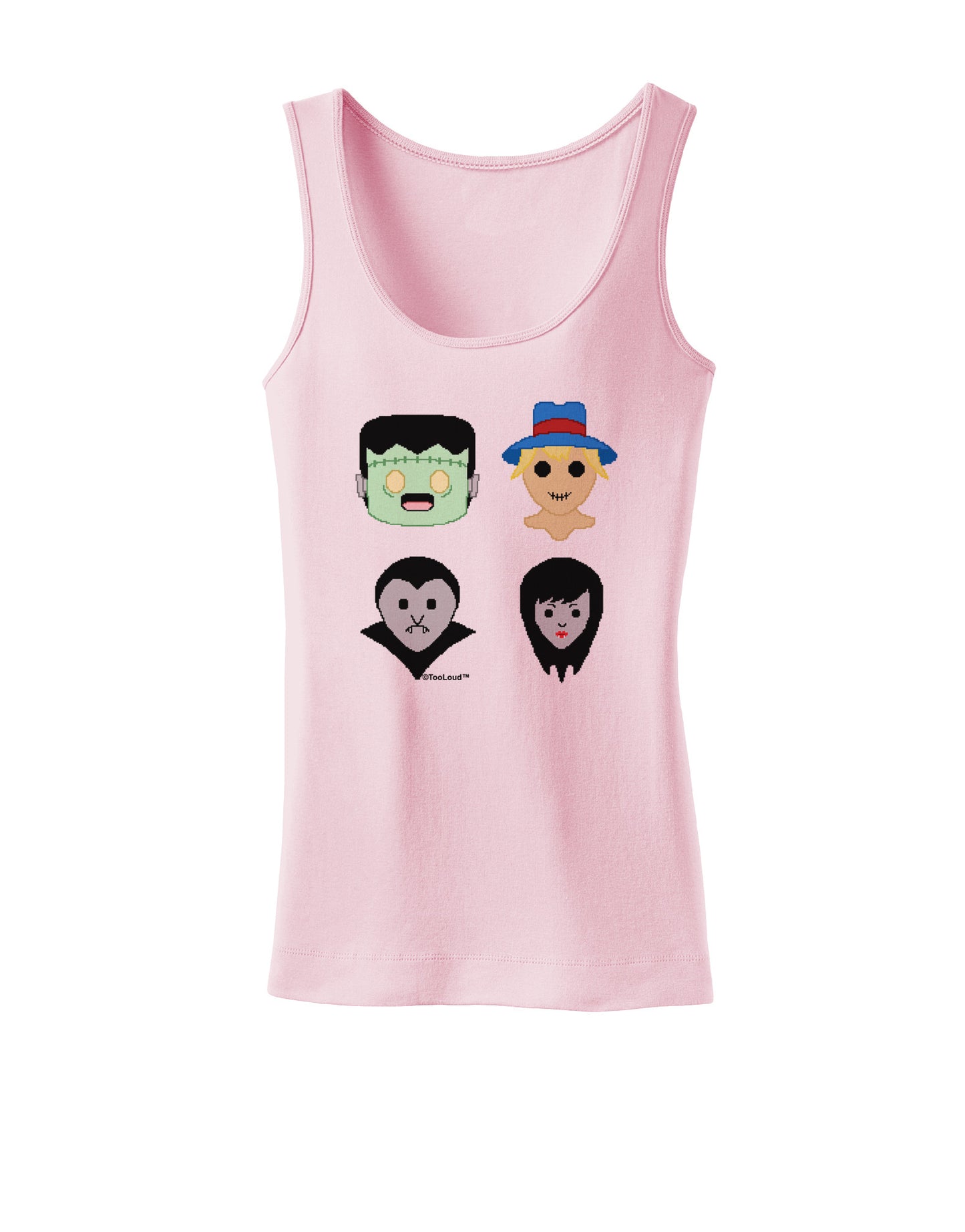Cute Pixel Monsters Womens Tank Top-Womens Tank Tops-TooLoud-SoftPink-X-Small-Davson Sales