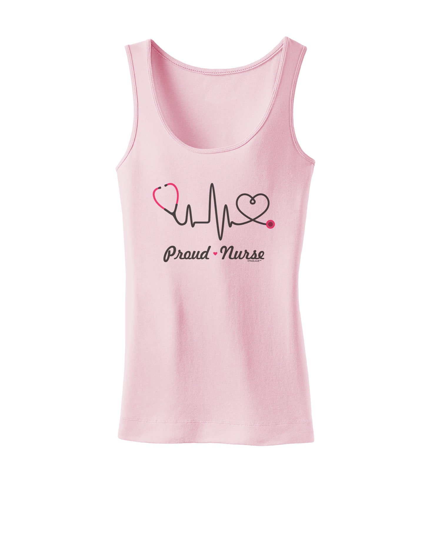 Stethoscope Heartbeat Text Womens Petite Tank Top-TooLoud-SoftPink-X-Small-Davson Sales