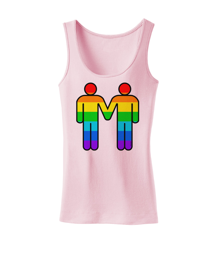 Rainbow Gay Men Holding Hands Womens Tank Top-TooLoud-White-X-Small-Davson Sales