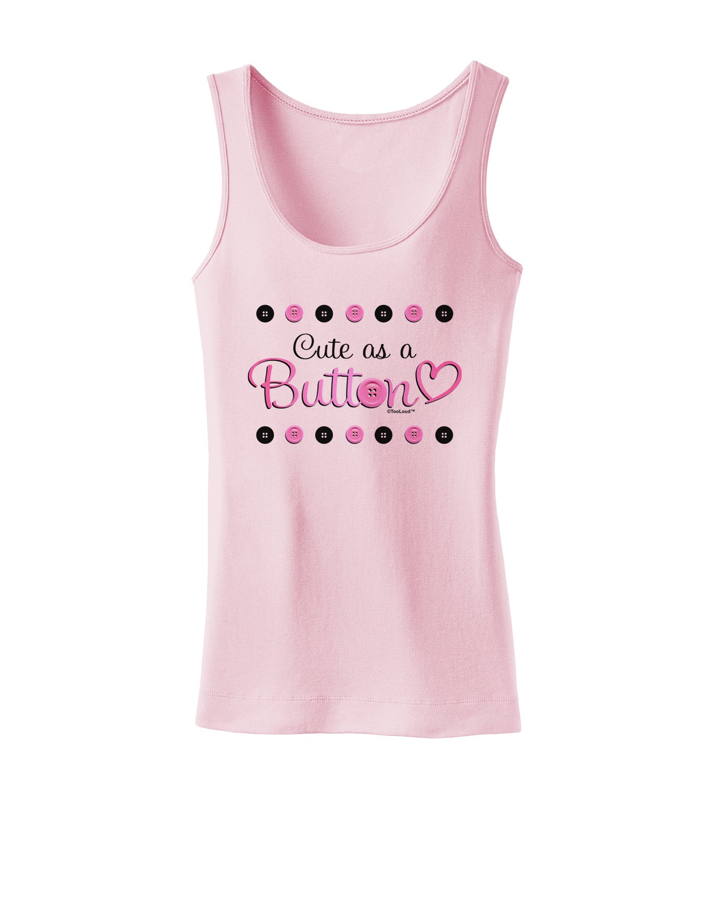Cute As A Button Womens Petite Tank Top-TooLoud-SoftPink-X-Small-Davson Sales