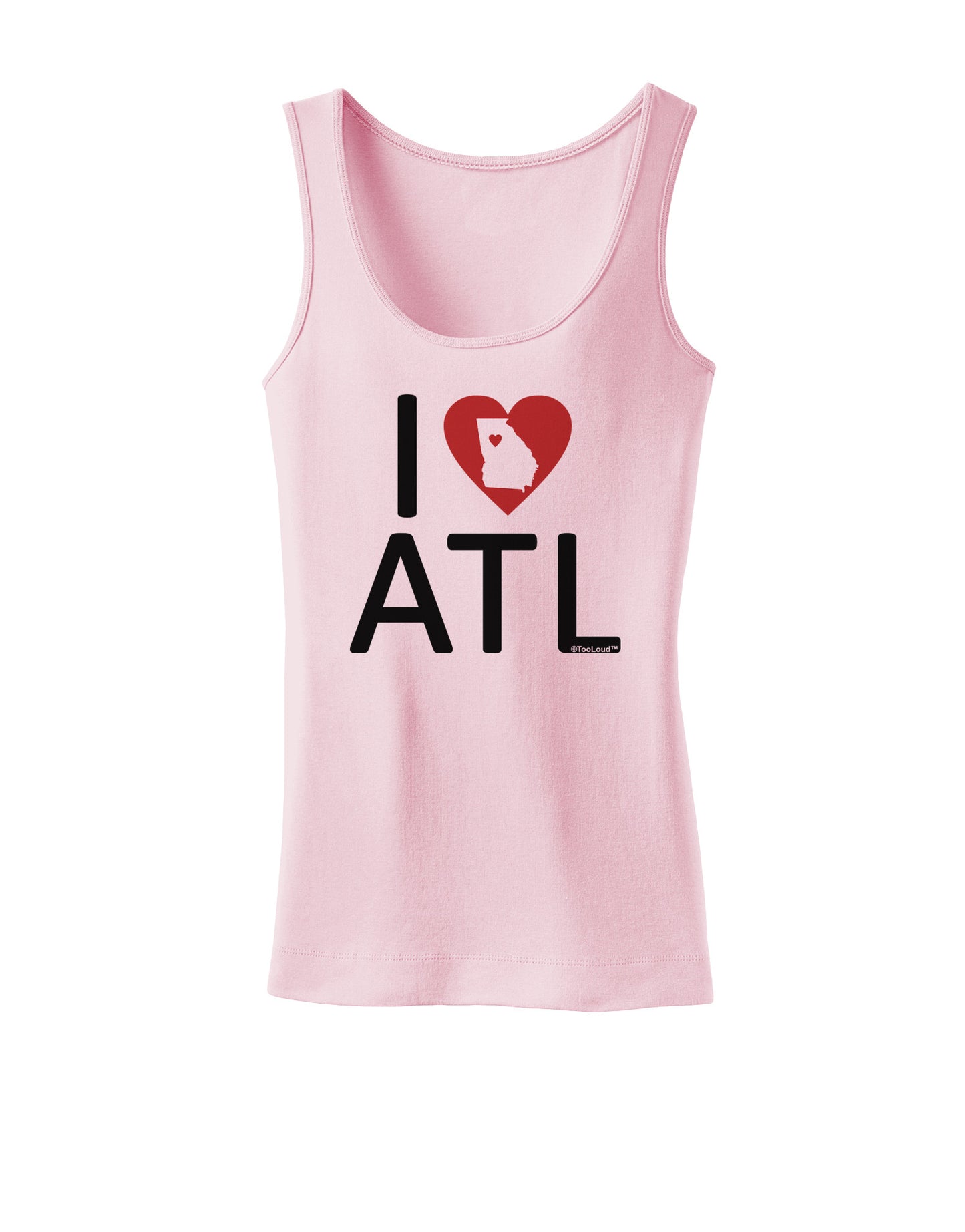 I Heart Atlanta Womens Petite Tank Top-TooLoud-SoftPink-X-Small-Davson Sales
