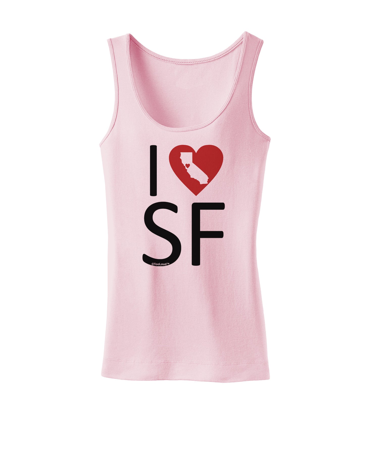 I Heart San Francisco Womens Petite Tank Top-TooLoud-SoftPink-X-Small-Davson Sales