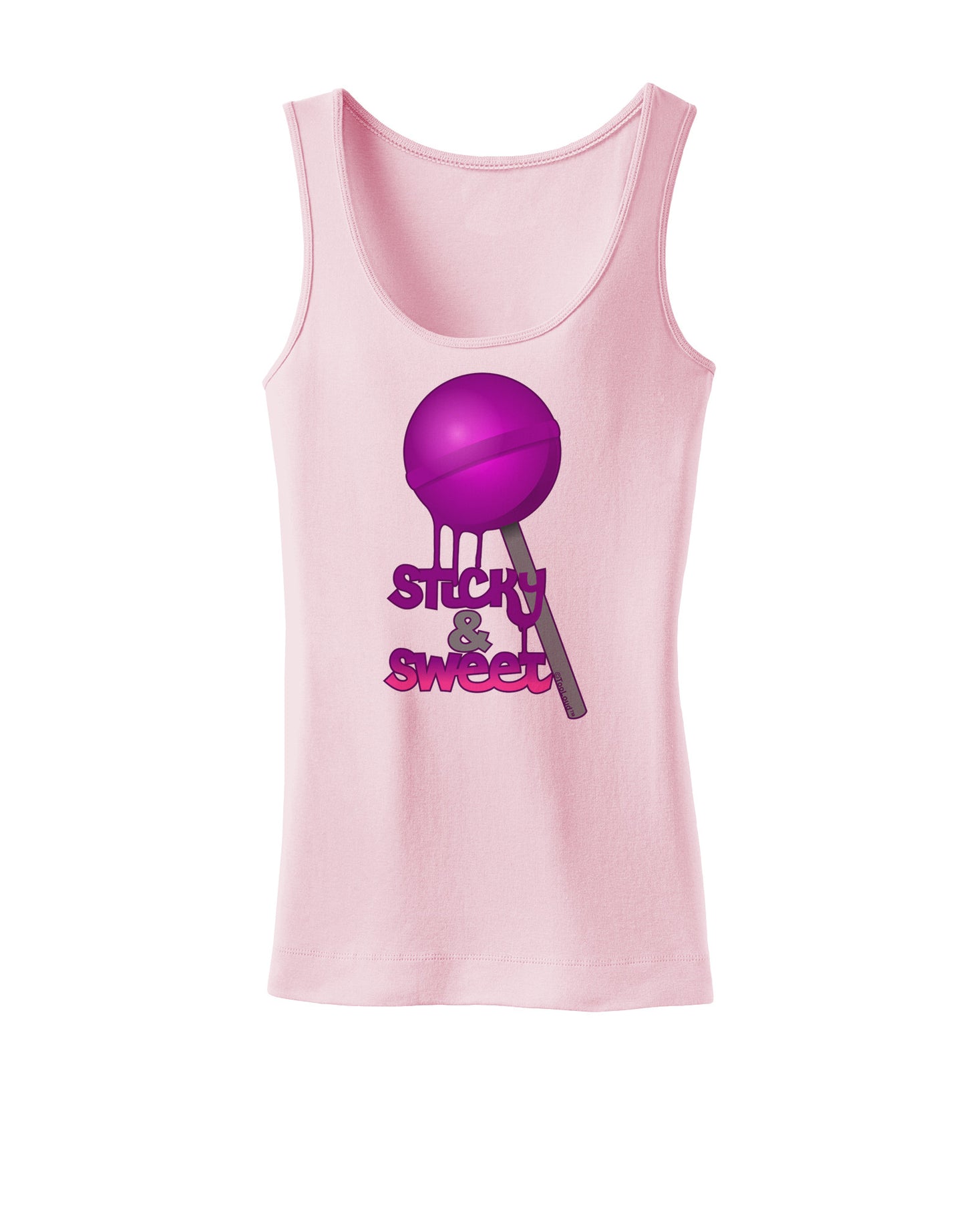 Sticky & Sweet Lollipop Womens Petite Tank Top-TooLoud-SoftPink-X-Small-Davson Sales
