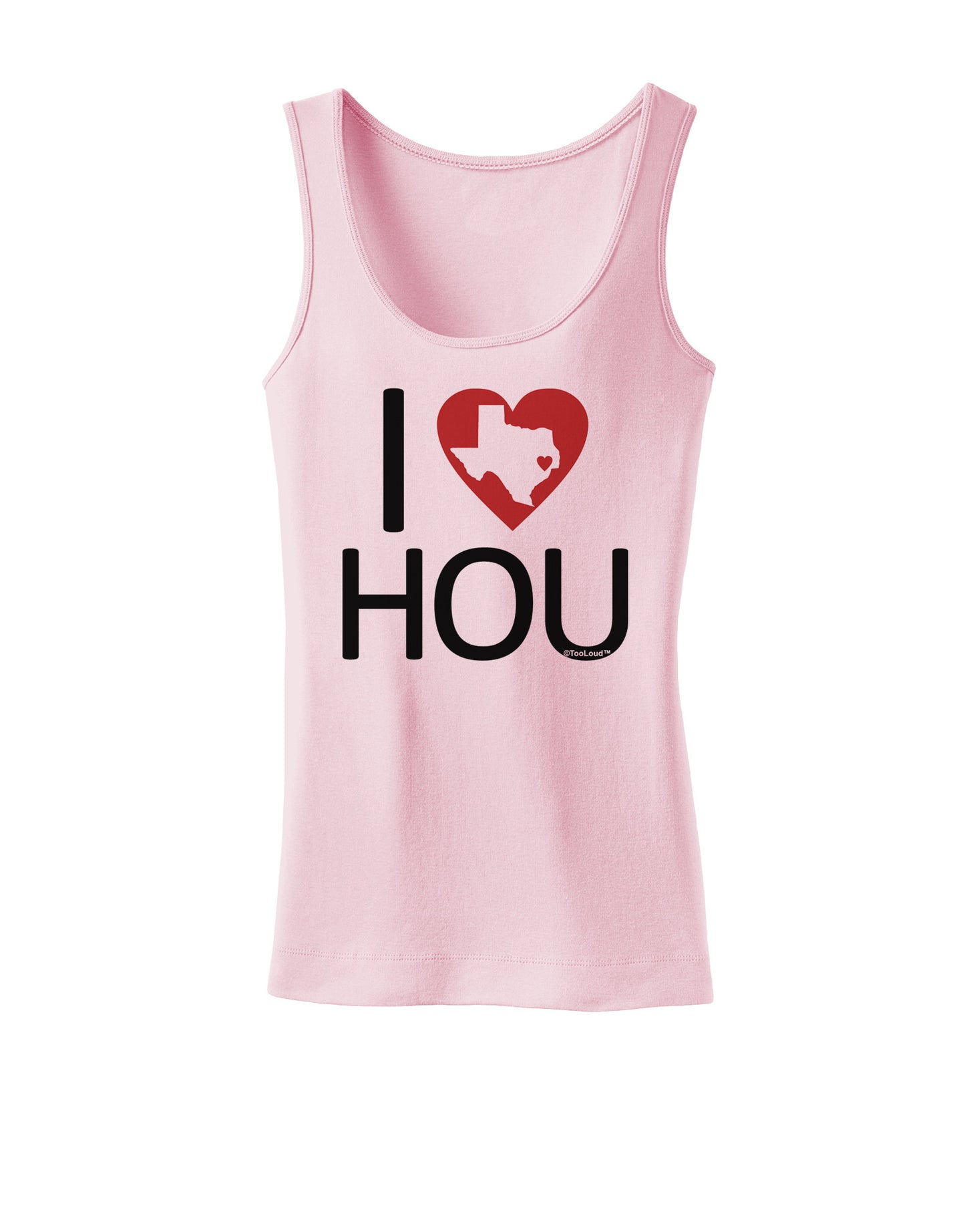 I Heart Houston Womens Petite Tank Top-TooLoud-SoftPink-X-Small-Davson Sales