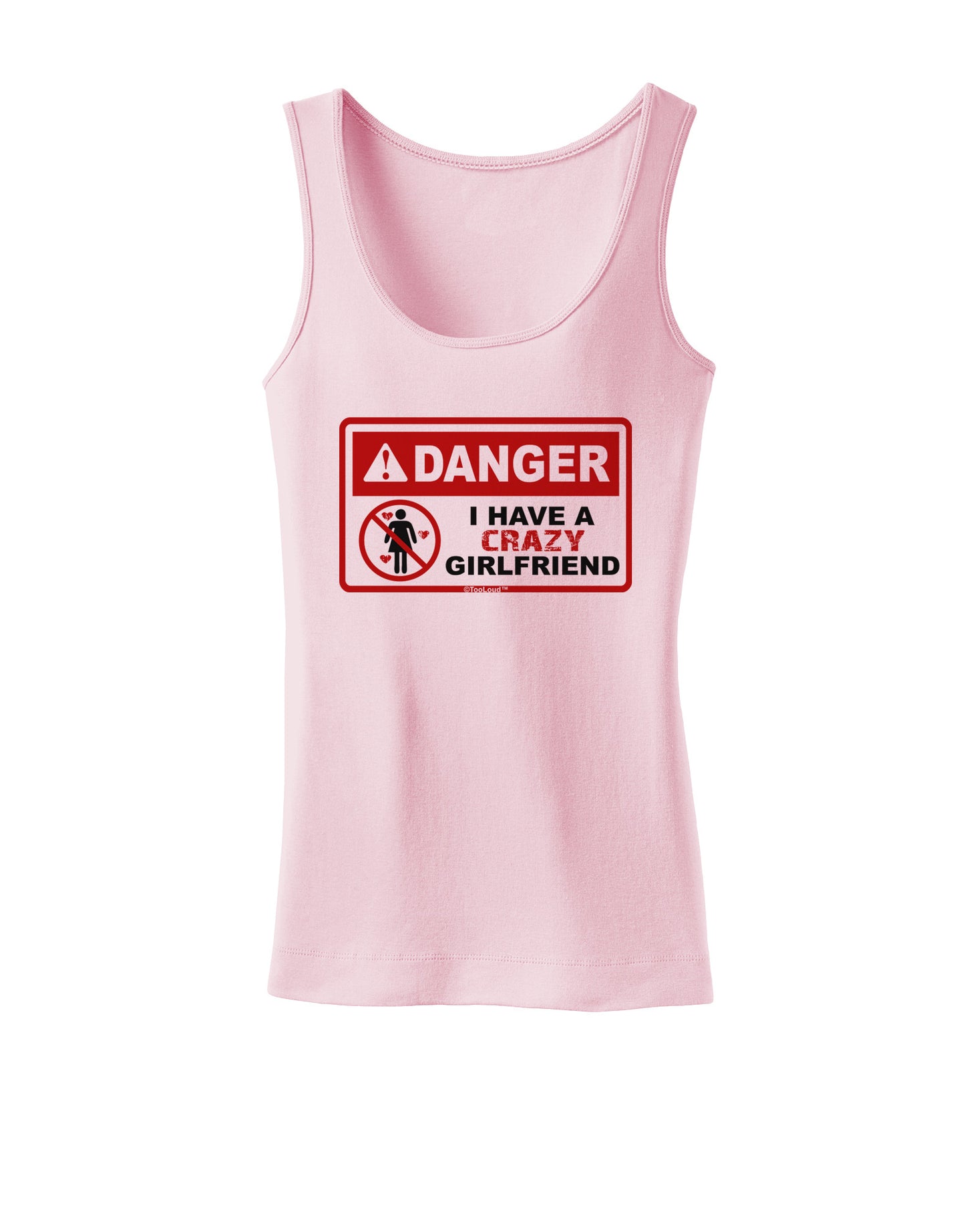 Danger - Crazy Girlfriend Womens Petite Tank Top-TooLoud-SoftPink-X-Small-Davson Sales