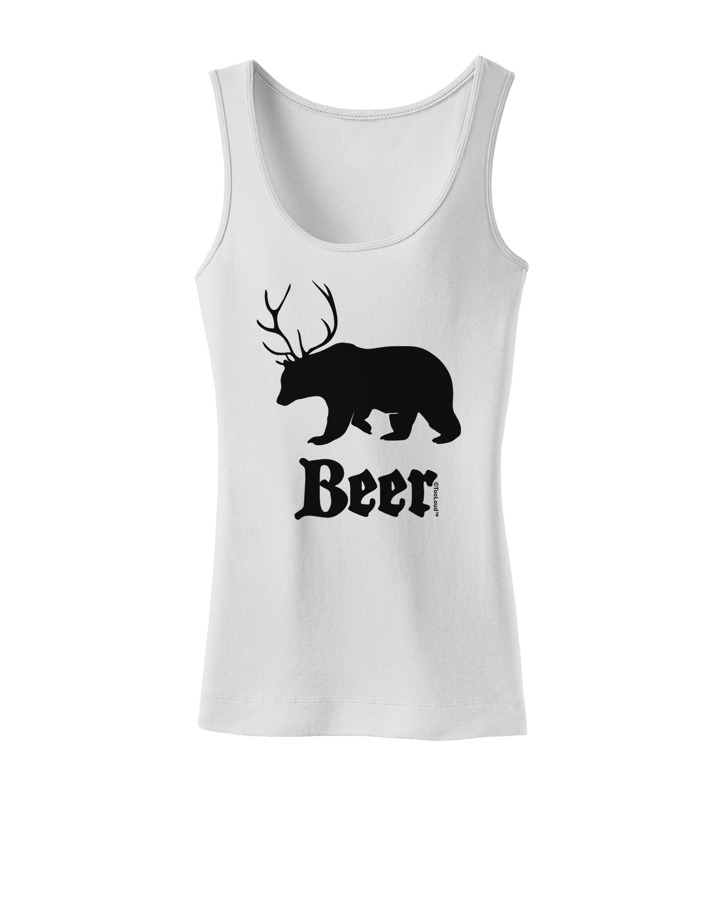 Beer Animal Womens Petite Tank Top-TooLoud-White-X-Small-Davson Sales