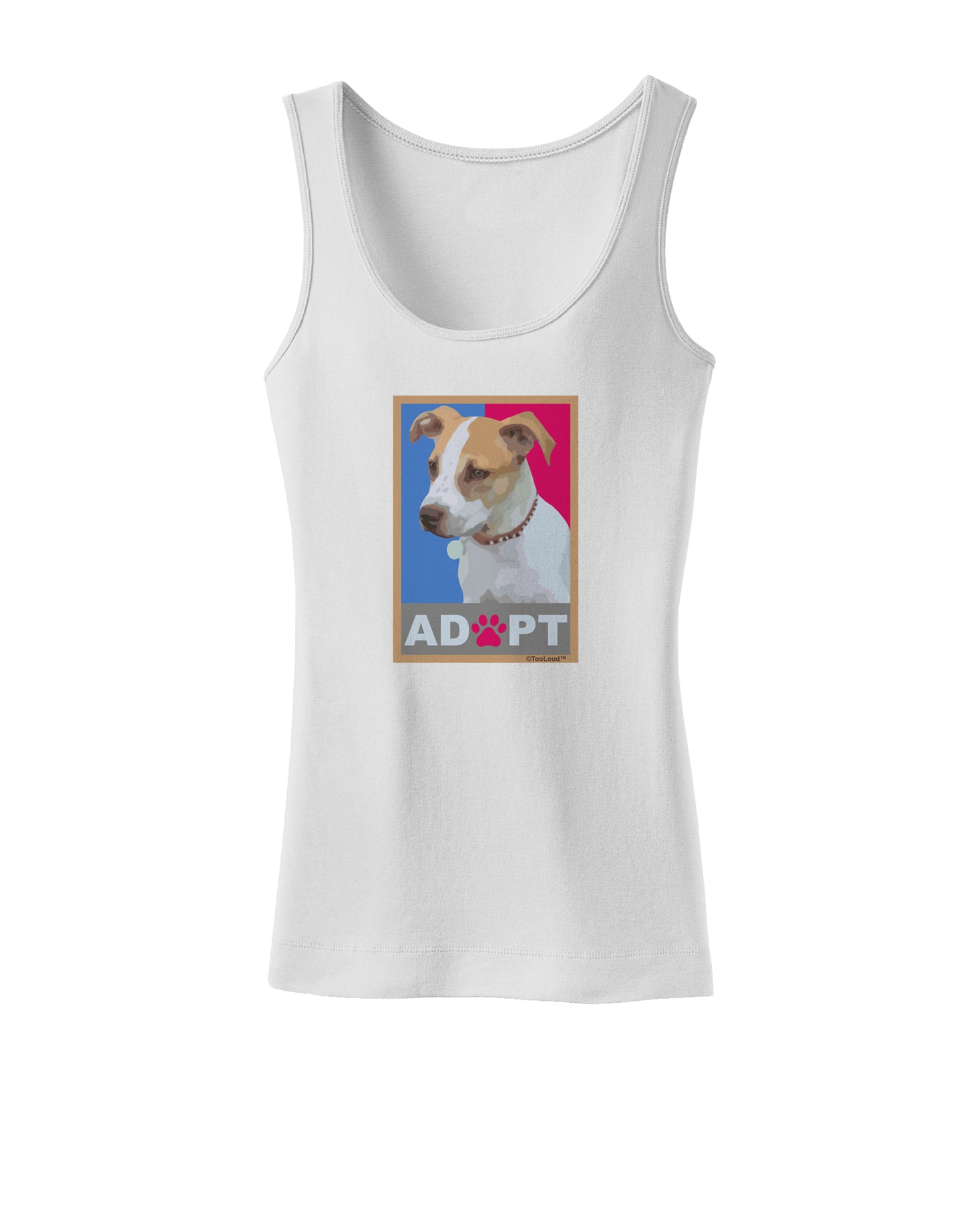 Adopt Cute Puppy Cat Adoption Womens Petite Tank Top-TooLoud-White-X-Small-Davson Sales