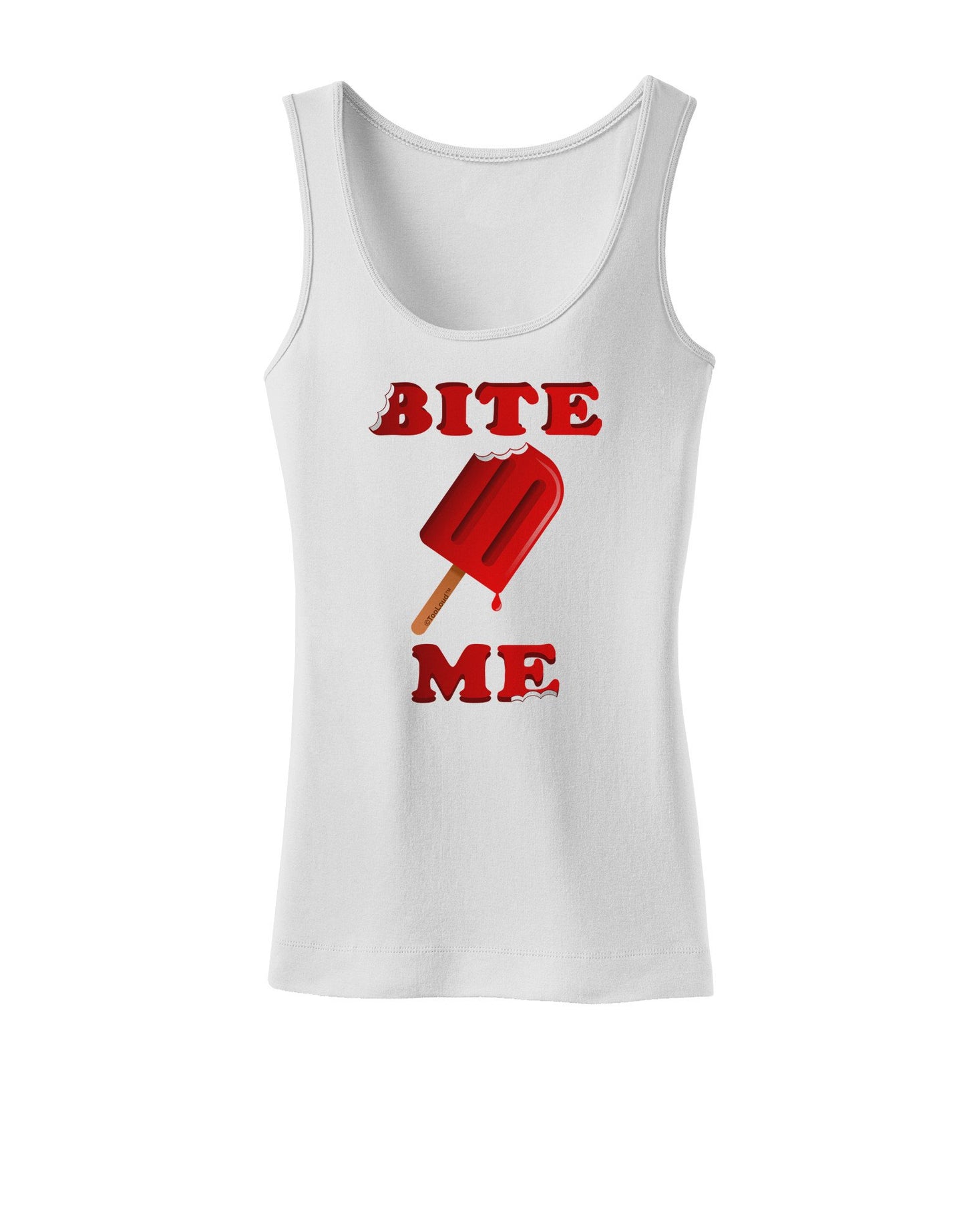Bite Me Ice Cream Womens Petite Tank Top-TooLoud-White-XXXX-Large-Davson Sales