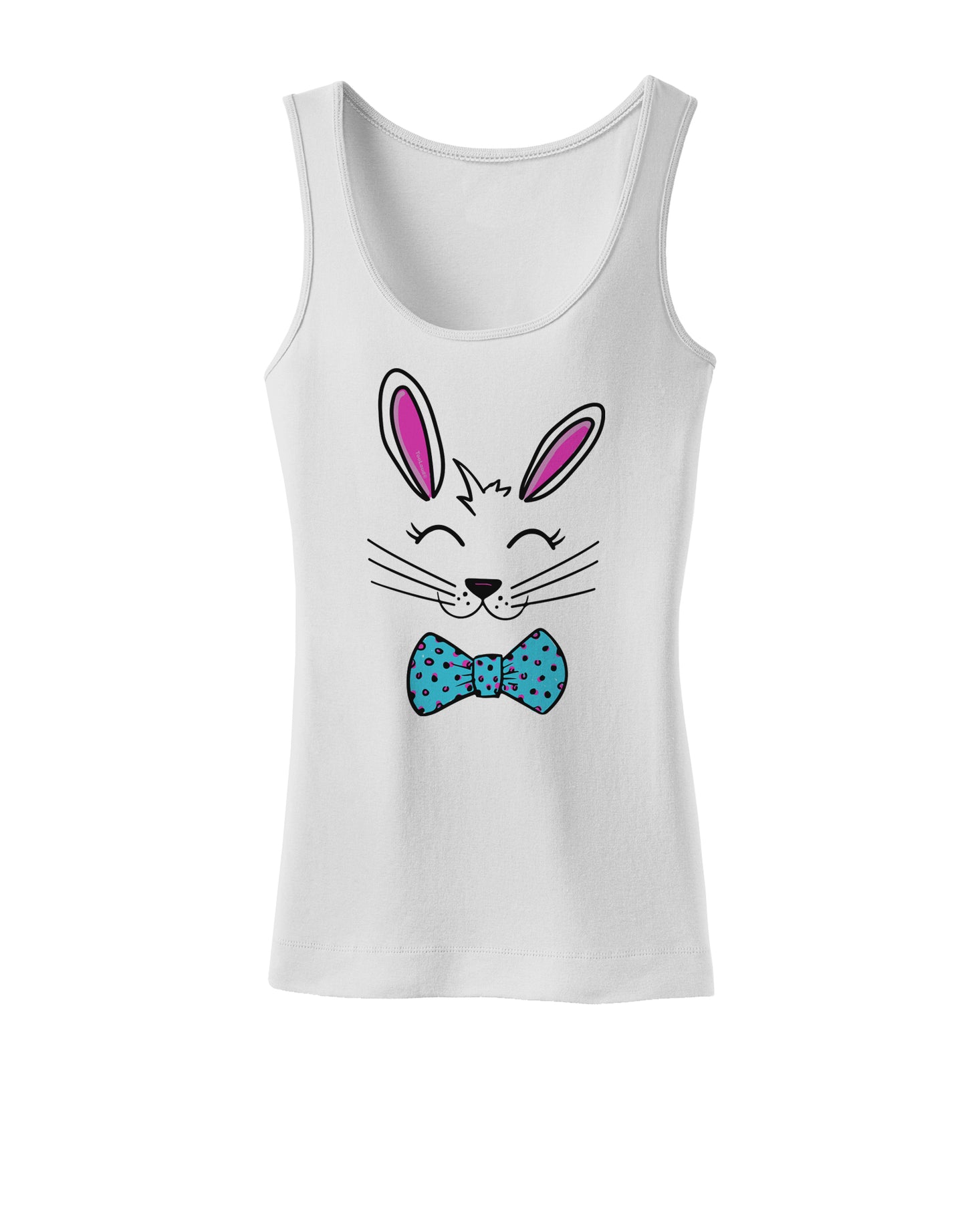 Happy Easter Bunny Face Womens Petite Tank Top-Womens Tank Tops-TooLoud-White-X-Small-Davson Sales