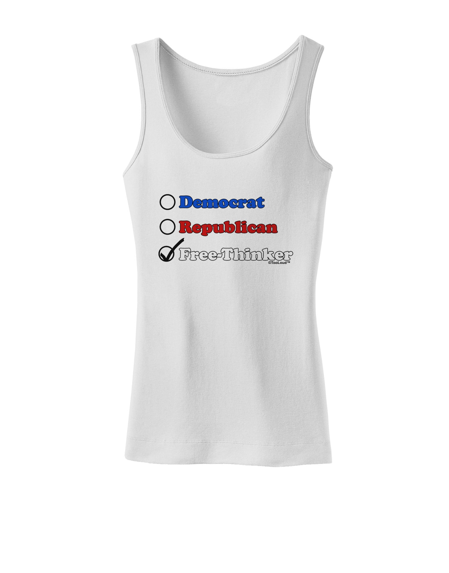 Free Thinker Checklist Womens Petite Tank Top-TooLoud-White-X-Small-Davson Sales