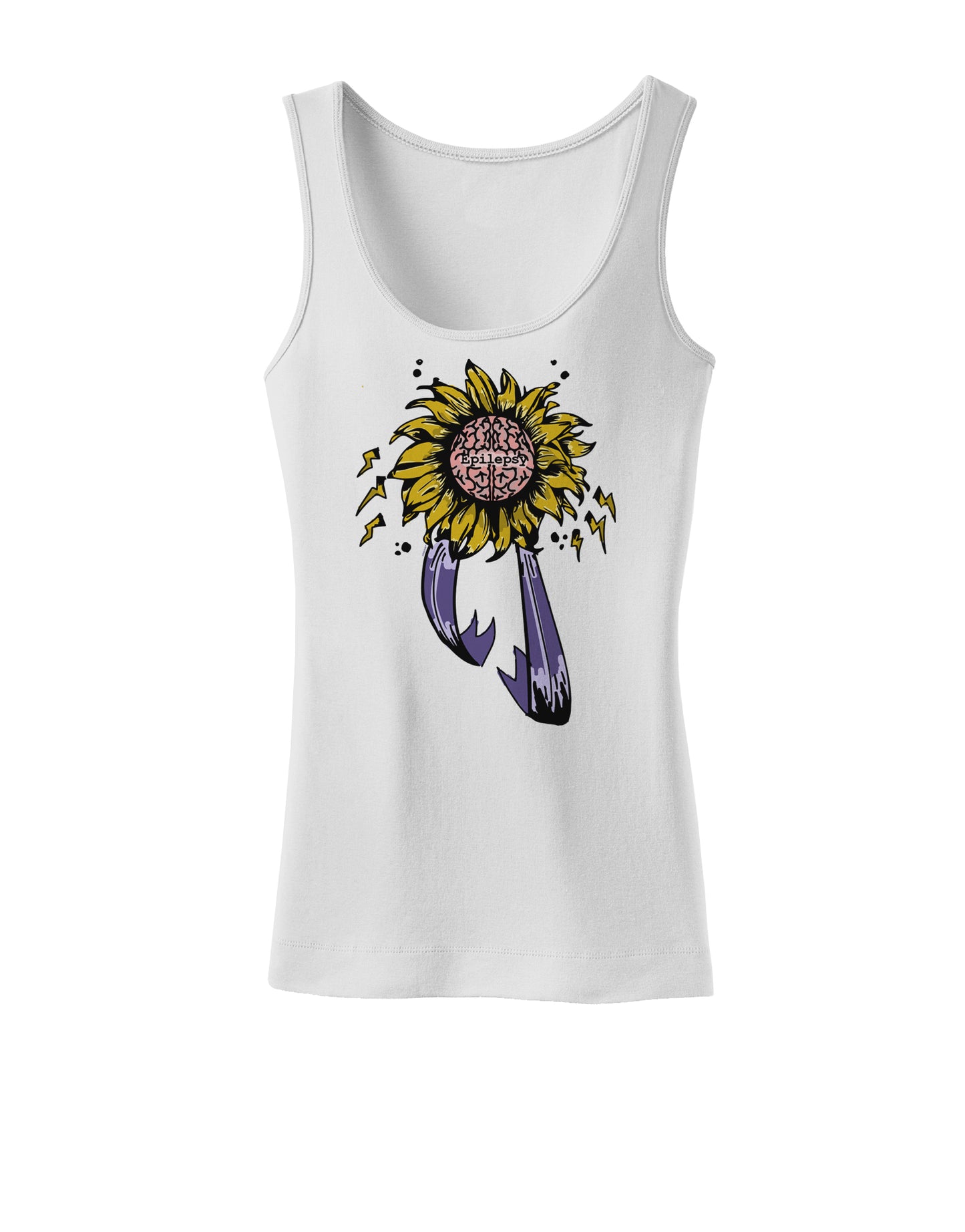 TooLoud Epilepsy Awareness Womens Petite Tank Top-Womens Tank Tops-TooLoud-White-X-Small-Davson Sales
