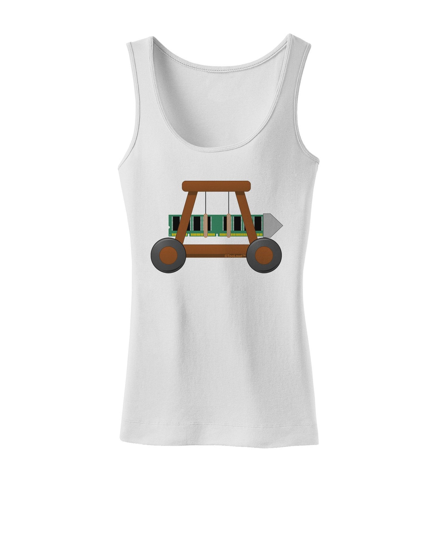 Battering RAM Womens Petite Tank Top-TooLoud-White-XXXX-Large-Davson Sales