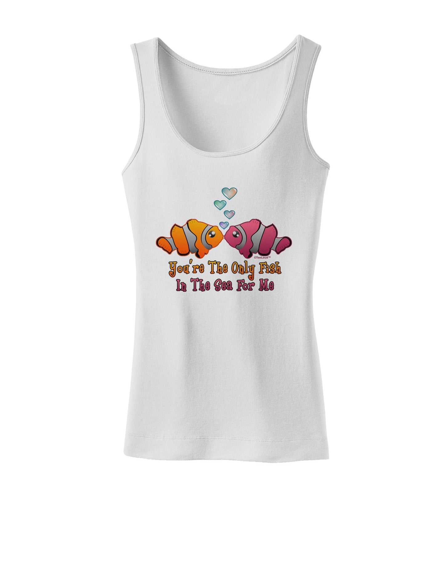 Kissy Clownfish Only Fish In The Sea Womens Petite Tank Top-TooLoud-White-X-Small-Davson Sales