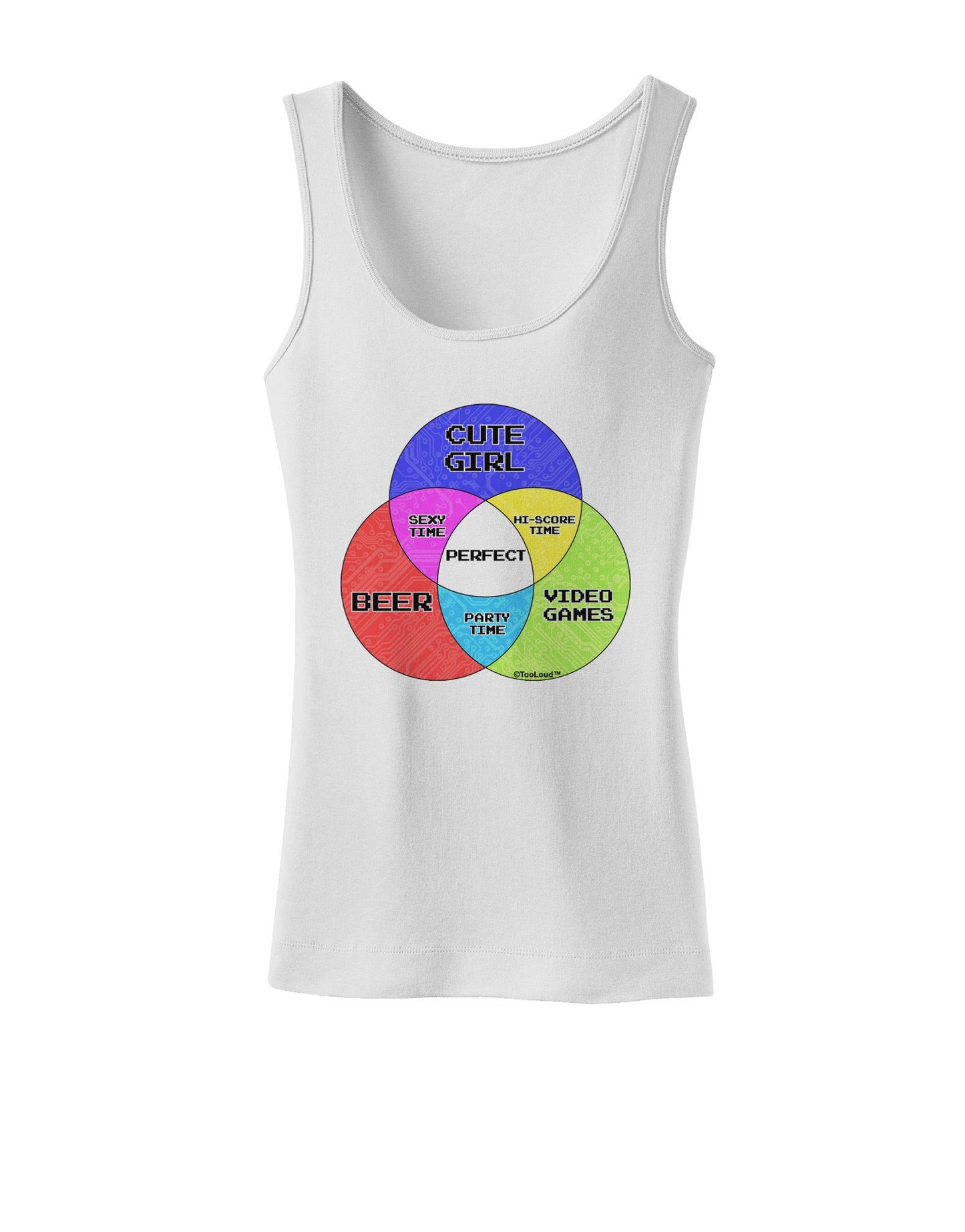Beer Girl and Games Diagram Womens Petite Tank Top-TooLoud-White-XXXX-Large-Davson Sales