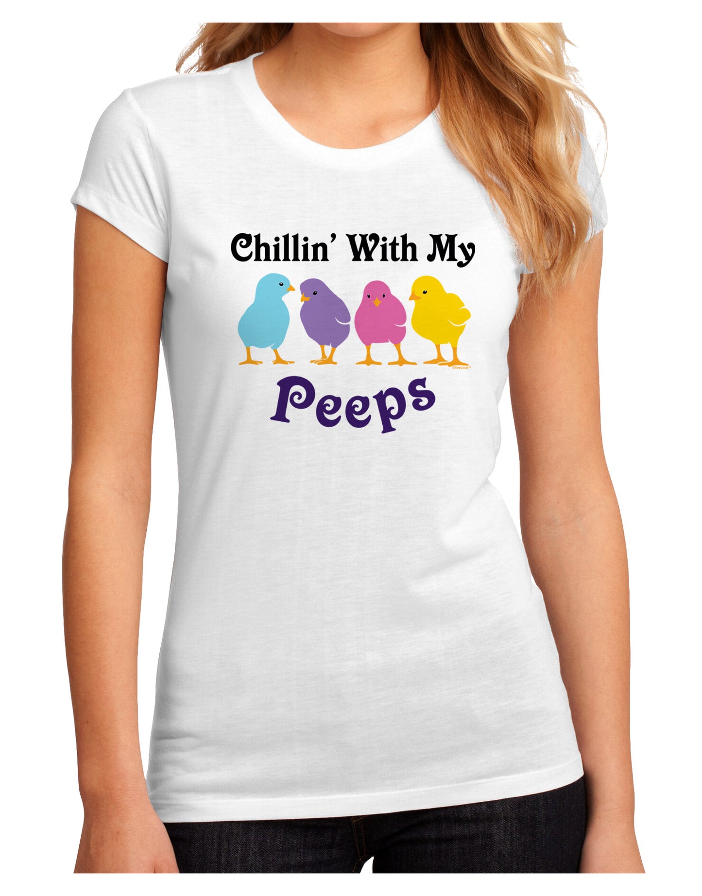 Chillin With My Peeps Juniors Sublimate Tee-Womens T-Shirt-TooLoud-White-Small-Davson Sales