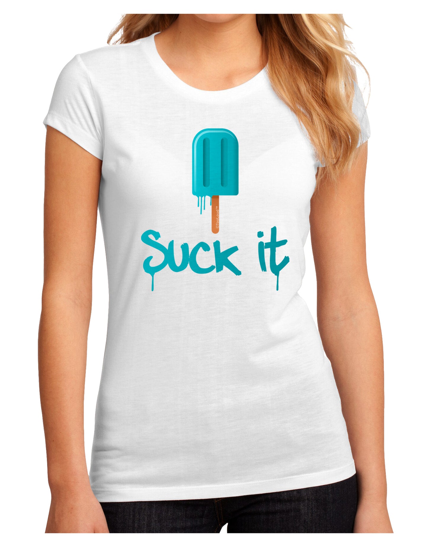 Suck It Popsicle Juniors Petite Sublimate Tee-Womens T-Shirt-TooLoud-White-Small-Davson Sales