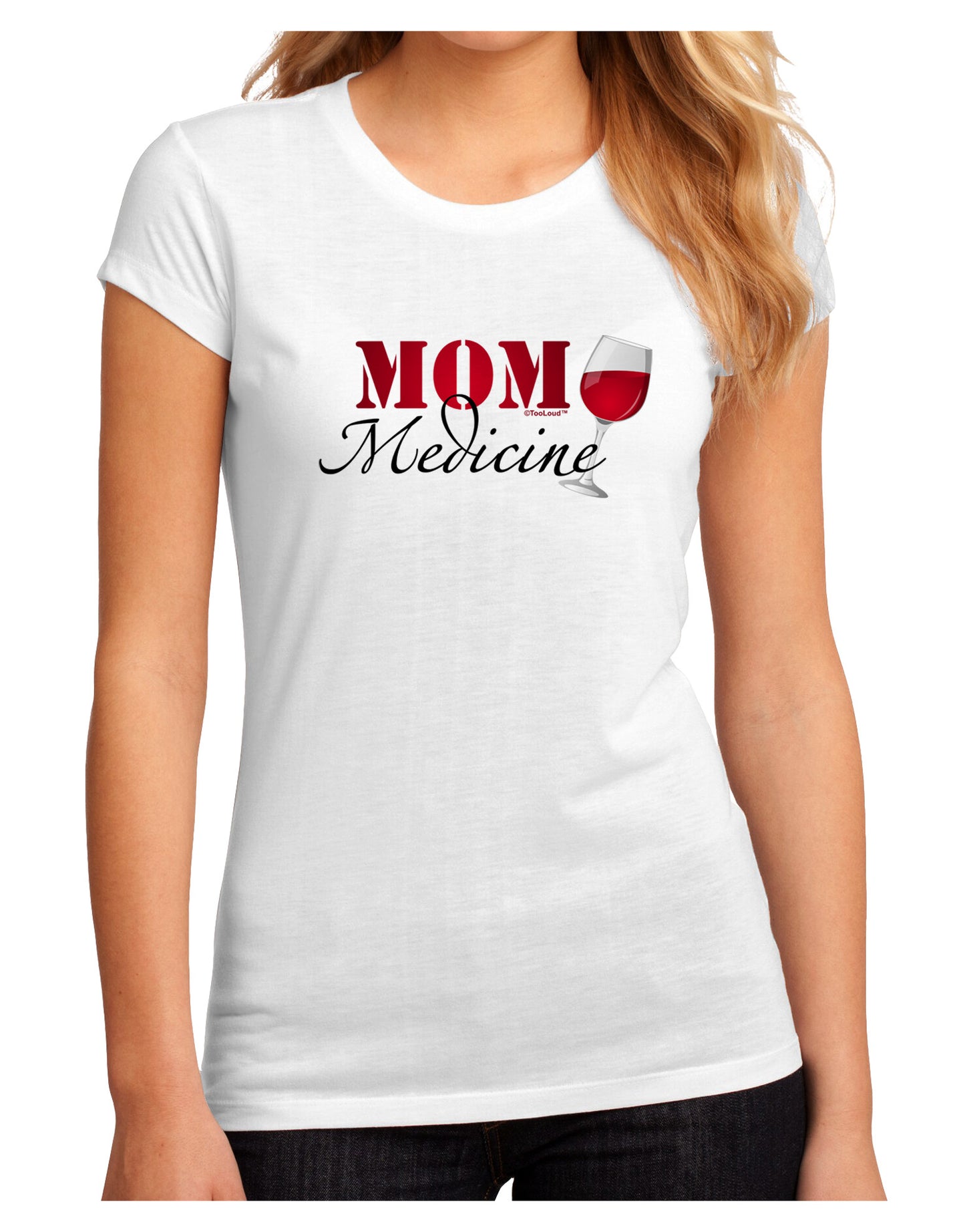 Mom Medicine Juniors Petite Sublimate Tee-TooLoud-White-Small-Davson Sales