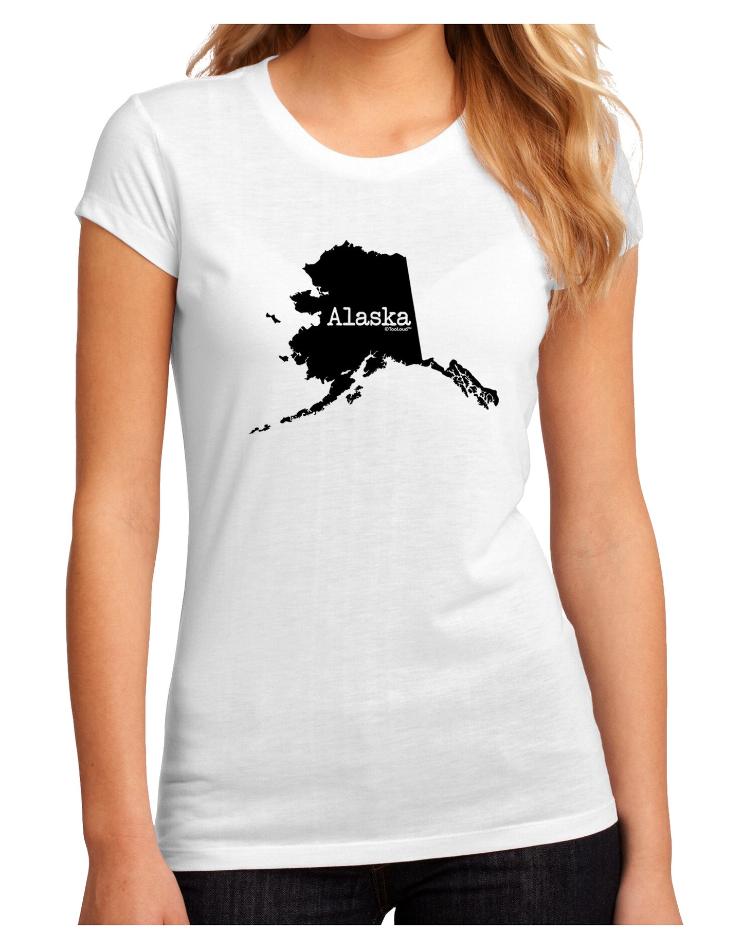 Alaska - United States Shape Juniors Sublimate Tee by TooLoud-Womens T-Shirt-TooLoud-White-Small-Davson Sales