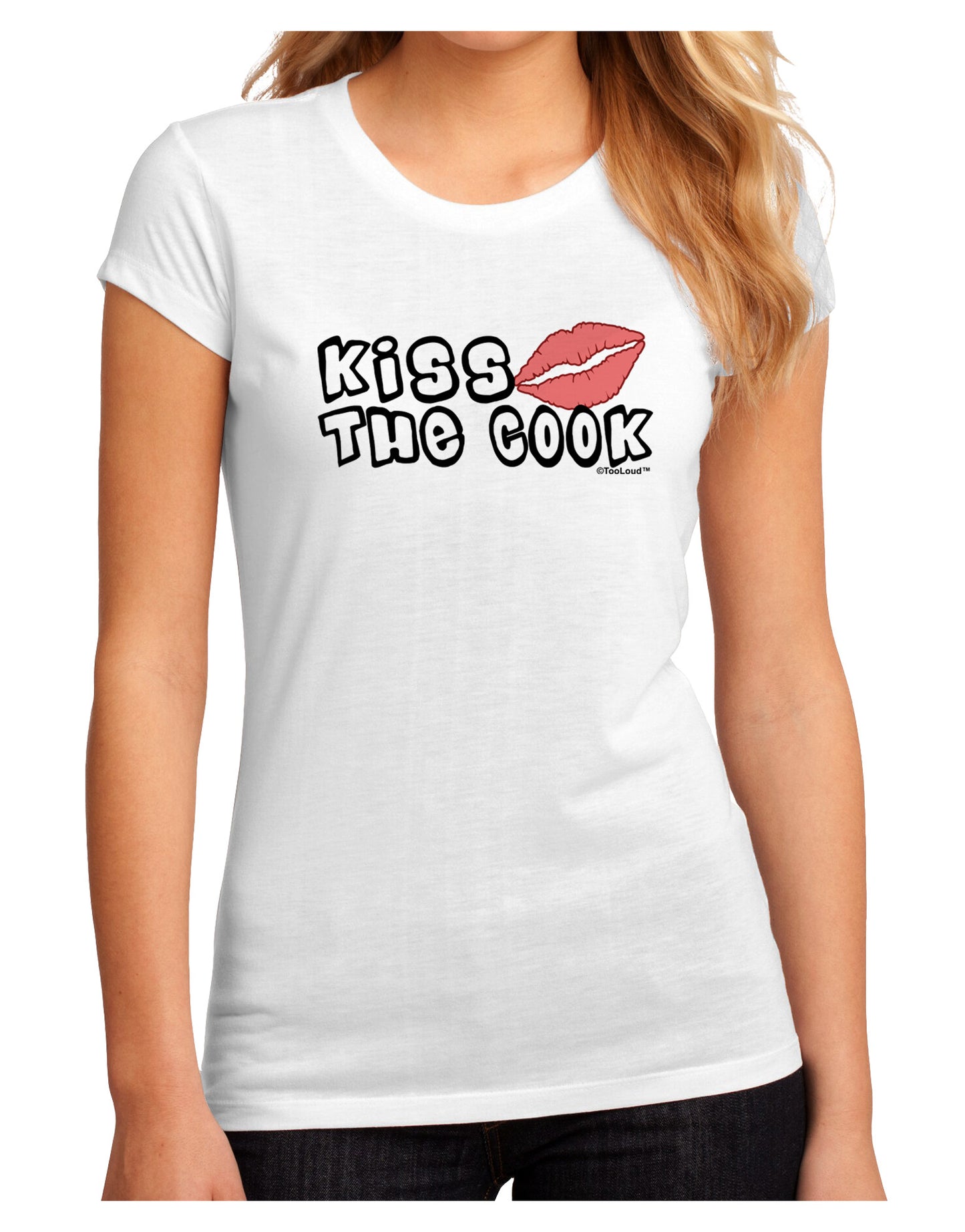 Kiss the Cook With Lips Juniors Sublimate Tee by TooLoud-Womens T-Shirt-TooLoud-White-Small-Davson Sales
