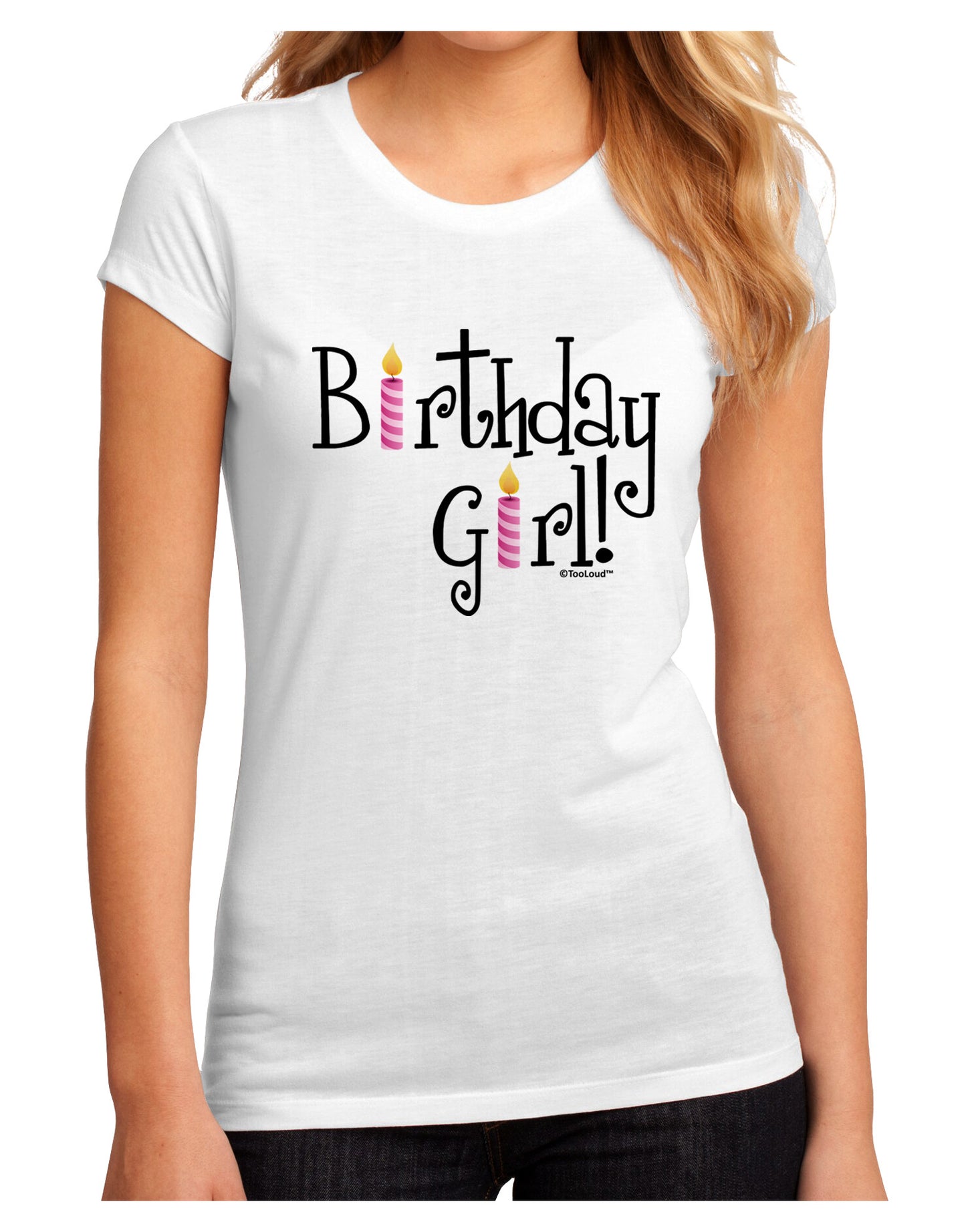 Birthday Girl - Birthday Candles Juniors Sublimate Tee by TooLoud-Womens T-Shirt-TooLoud-White-Small-Davson Sales