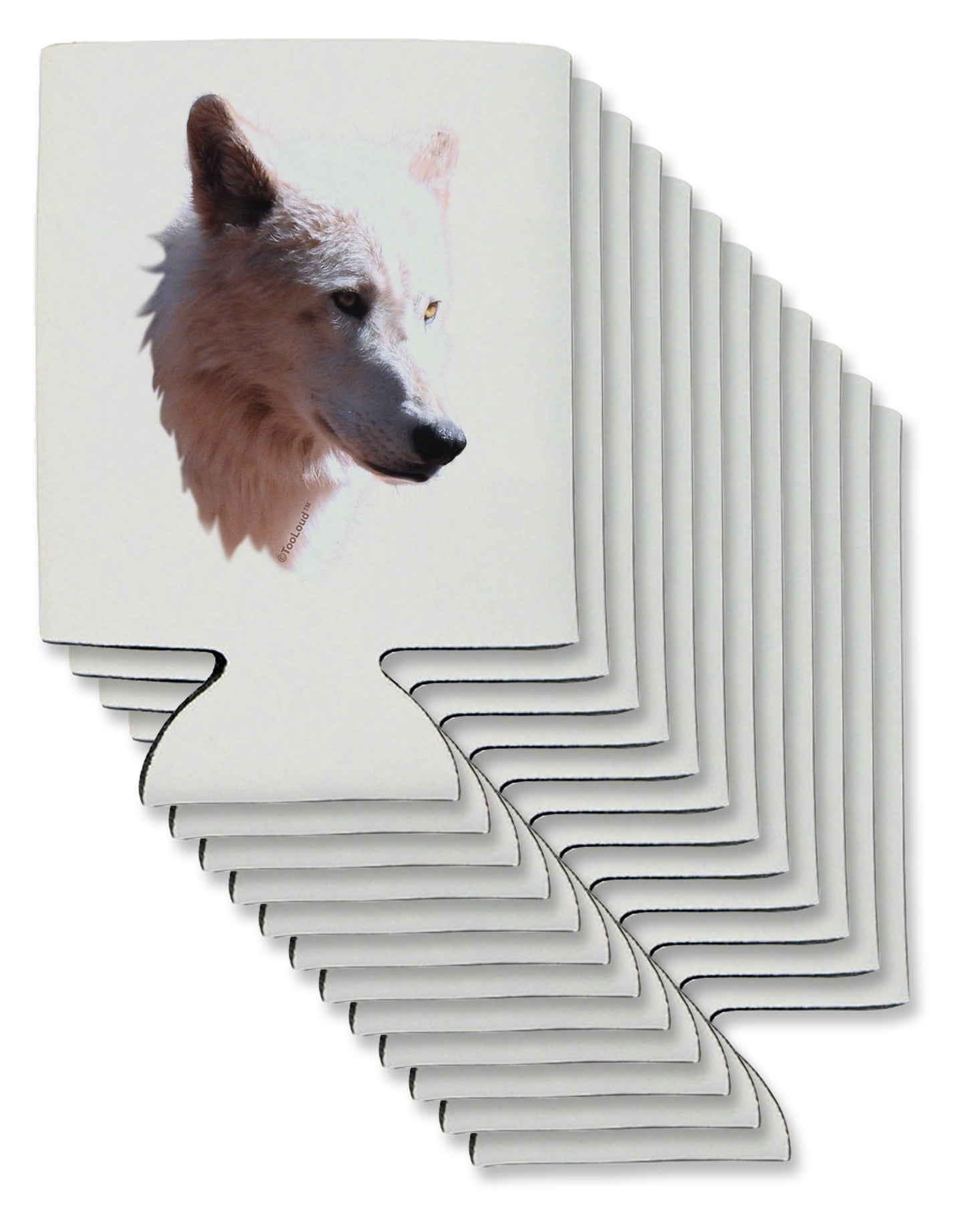 Magnificent White Wolf Head Can / Bottle Insulator Coolers-Can Coolie-TooLoud-12-Davson Sales
