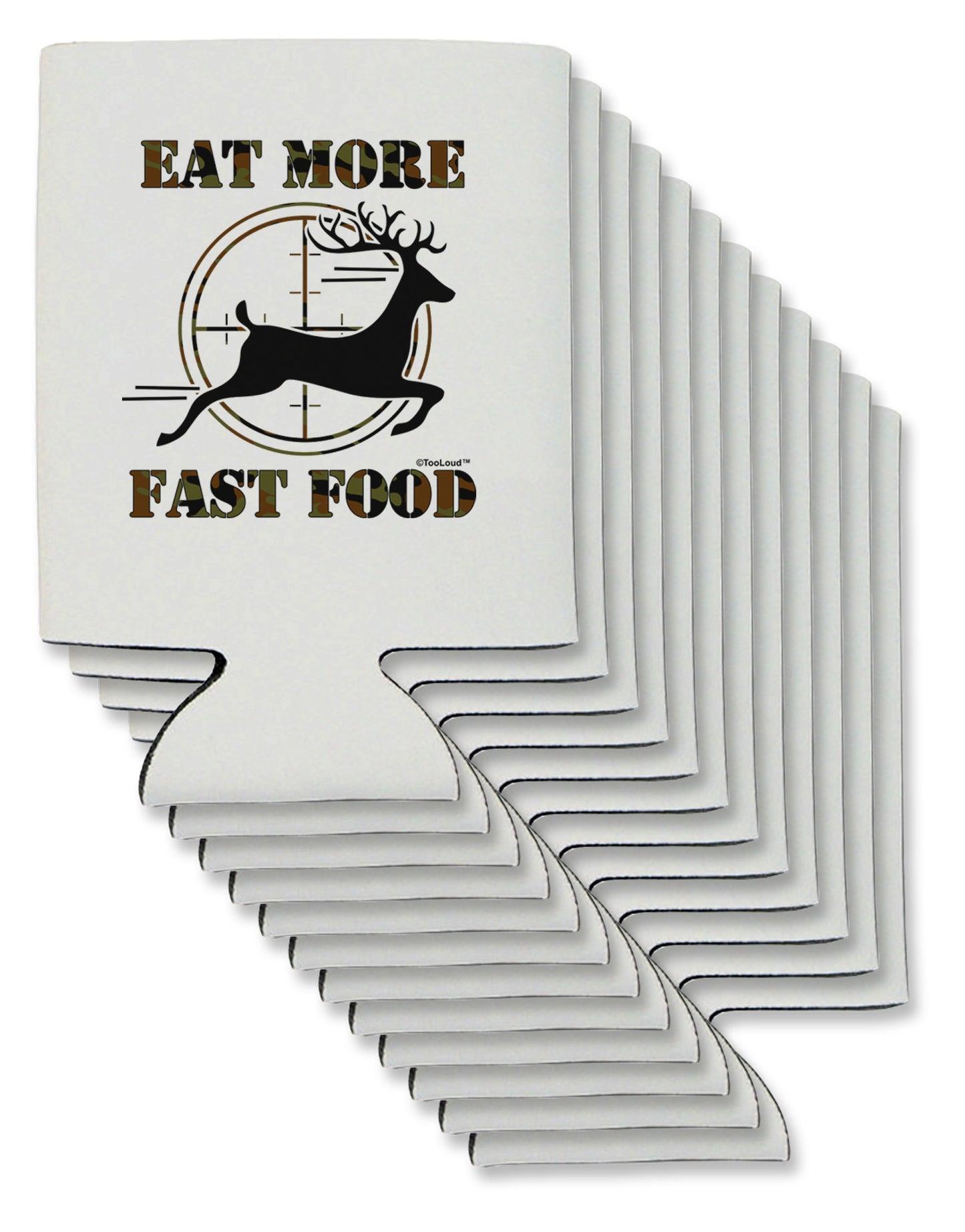 Eat More Fast Food - Deer Can / Bottle Insulator Coolers-Can Coolie-TooLoud-12-Davson Sales