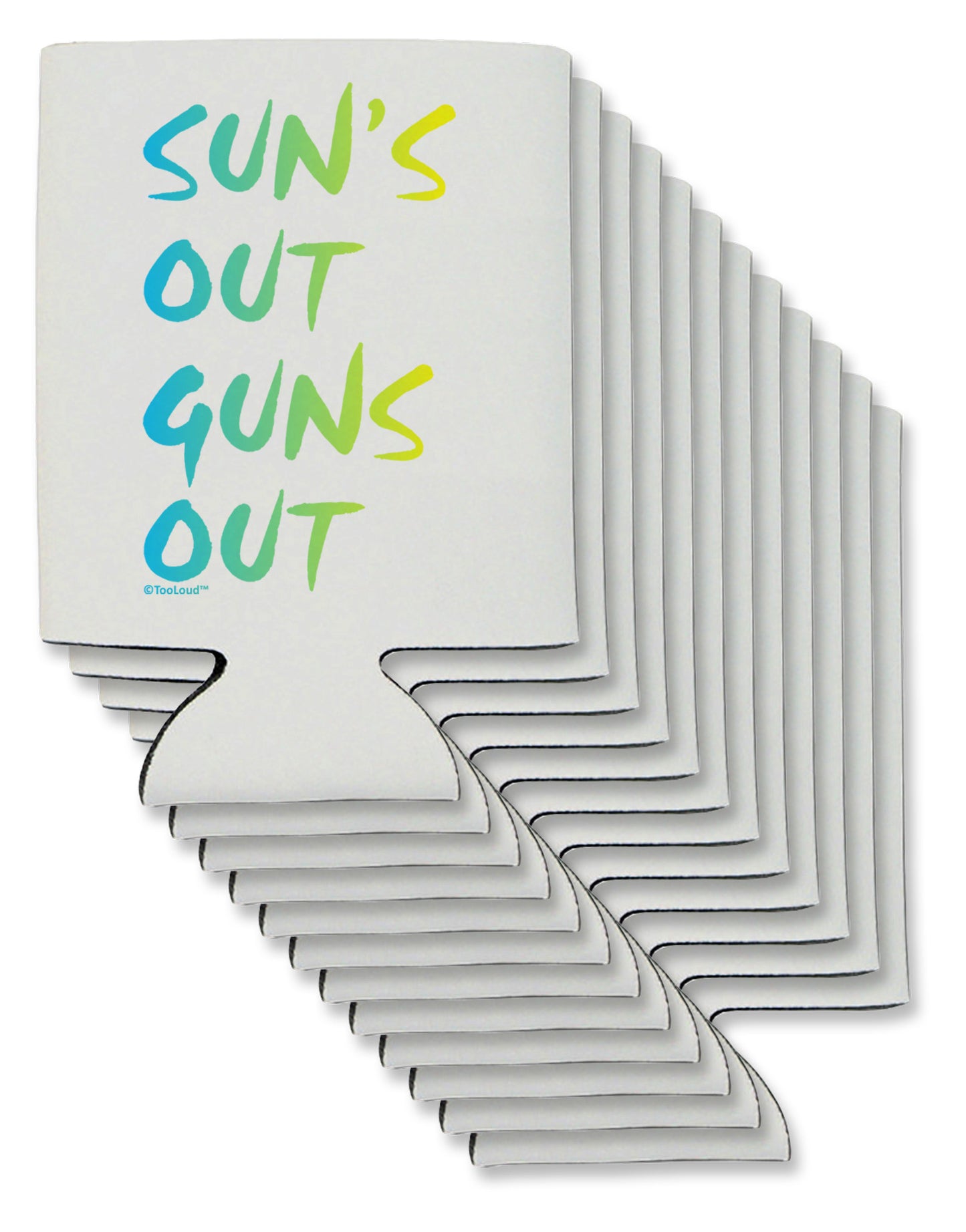 Suns Out Guns Out - Gradient Colors Can / Bottle Insulator Coolers-Can Coolie-TooLoud-12-Davson Sales