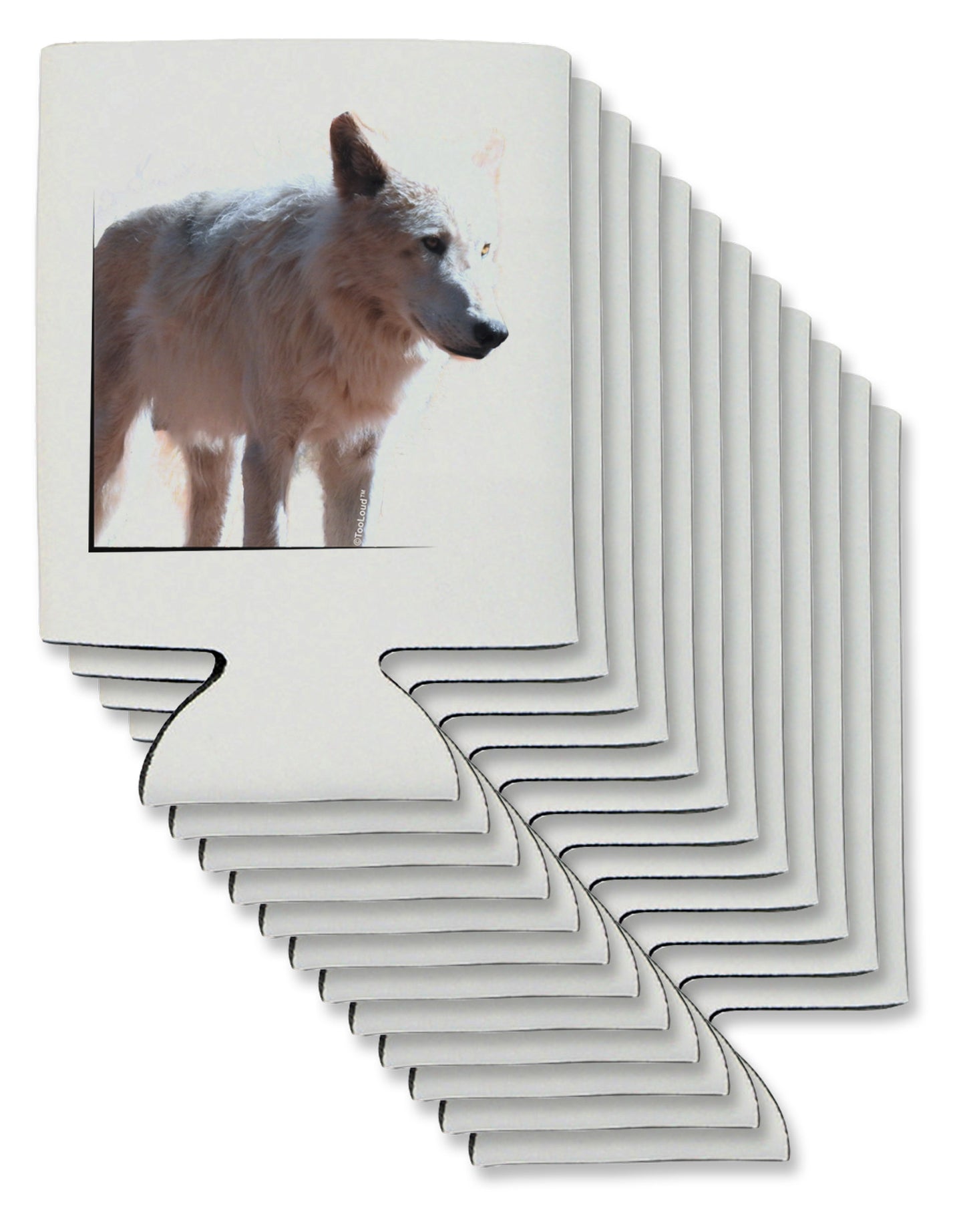 Magnificent Full White Wolf Can / Bottle Insulator Coolers-Can Coolie-TooLoud-12-Davson Sales