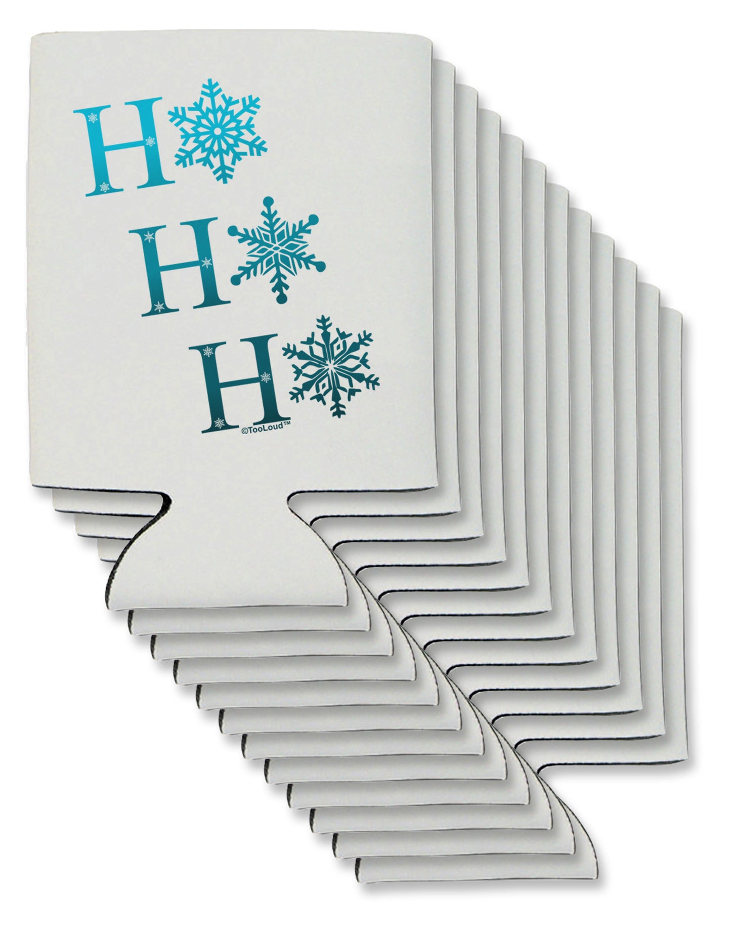 Ho Ho Ho Snowflakes Can / Bottle Insulator Coolers-Can Coolie-TooLoud-12-Davson Sales