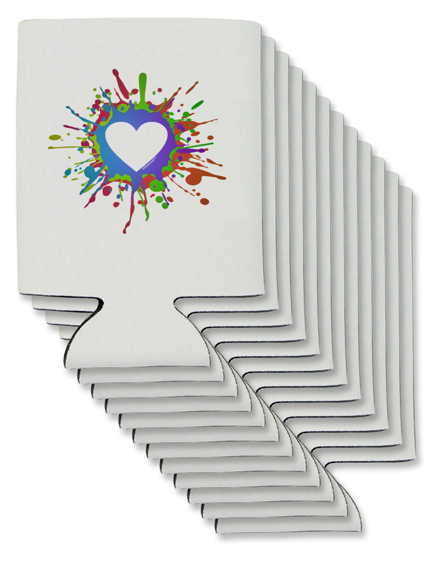 Heart Paint Splatter Can / Bottle Insulator Coolers-Can Coolie-TooLoud-12-Davson Sales