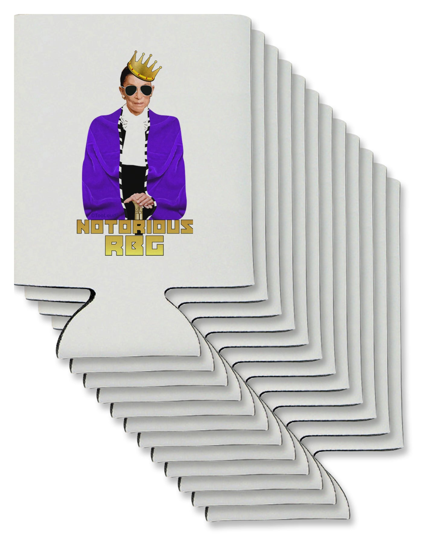 Notorious RBG Can / Bottle Insulator Coolers by TooLoud-Can Coolie-TooLoud-12-Davson Sales