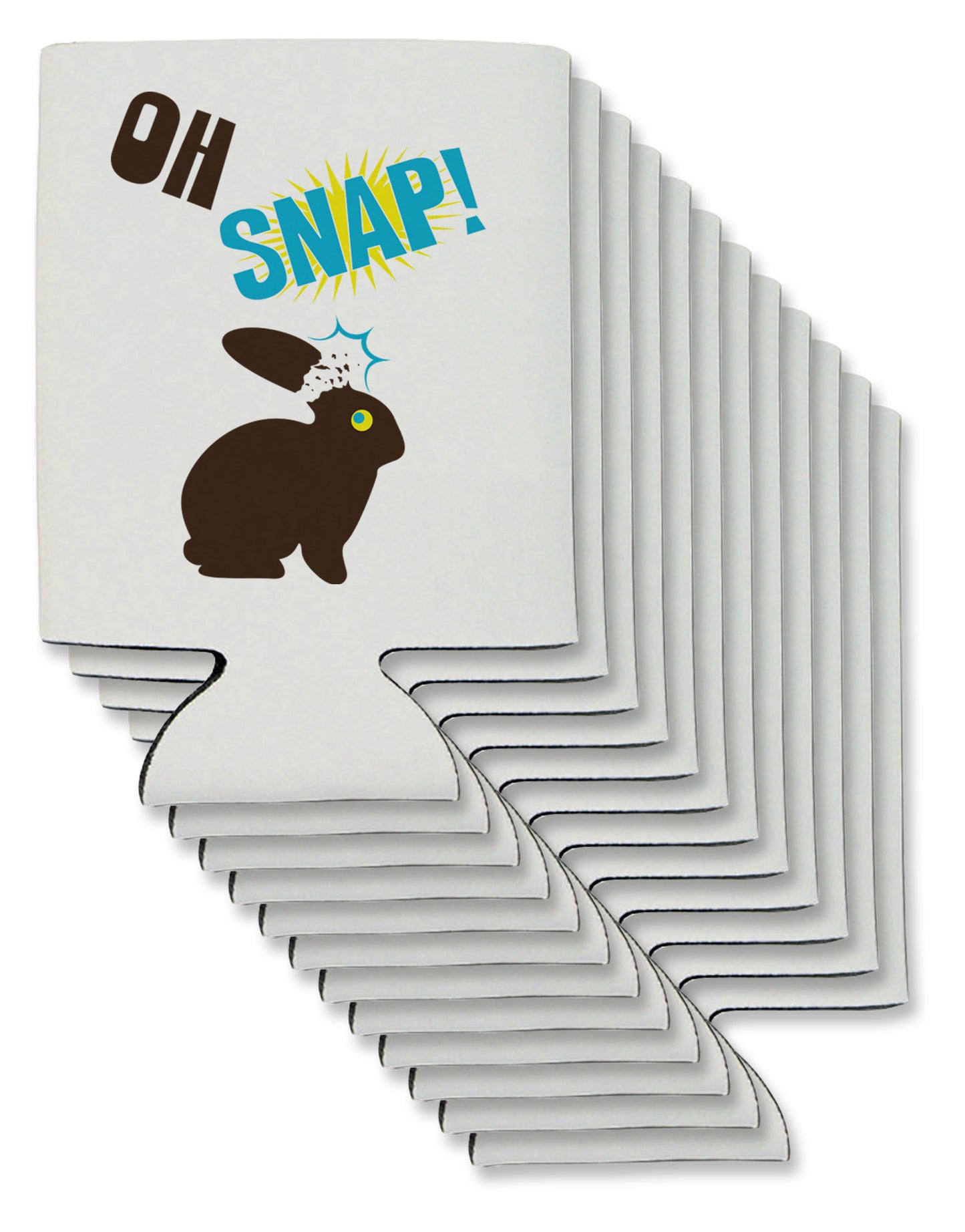 Oh Snap Chocolate Easter Bunny Can / Bottle Insulator Coolers-Can Coolie-TooLoud-12 Pieces-Davson Sales