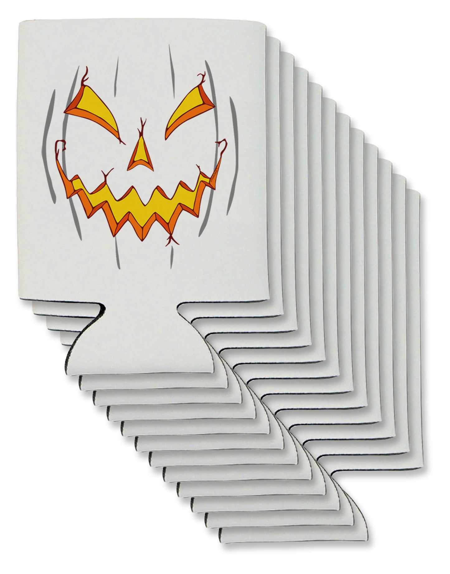 Scary Glow Evil Jack O Lantern Pumpkin Can / Bottle Insulator Coolers-Can Coolie-TooLoud-12 Pieces-Davson Sales