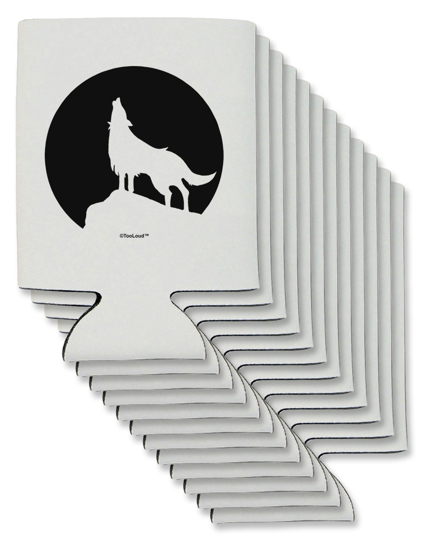 Wolf Howling at the Moon - Design #1 Can / Bottle Insulator Coolers by TooLoud-Can Coolie-TooLoud-12-Davson Sales