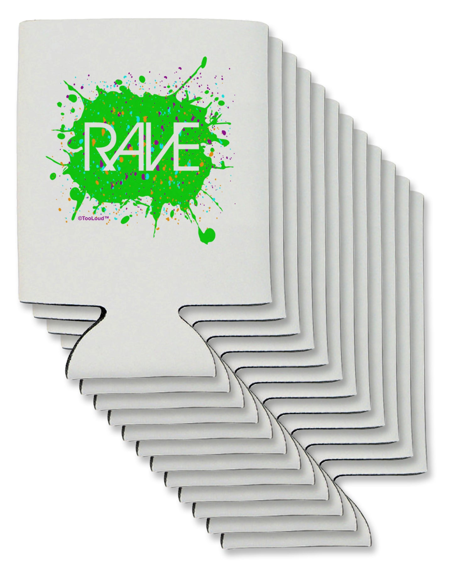 Rave Splatter Green Can / Bottle Insulator Coolers-Can Coolie-TooLoud-12-Davson Sales