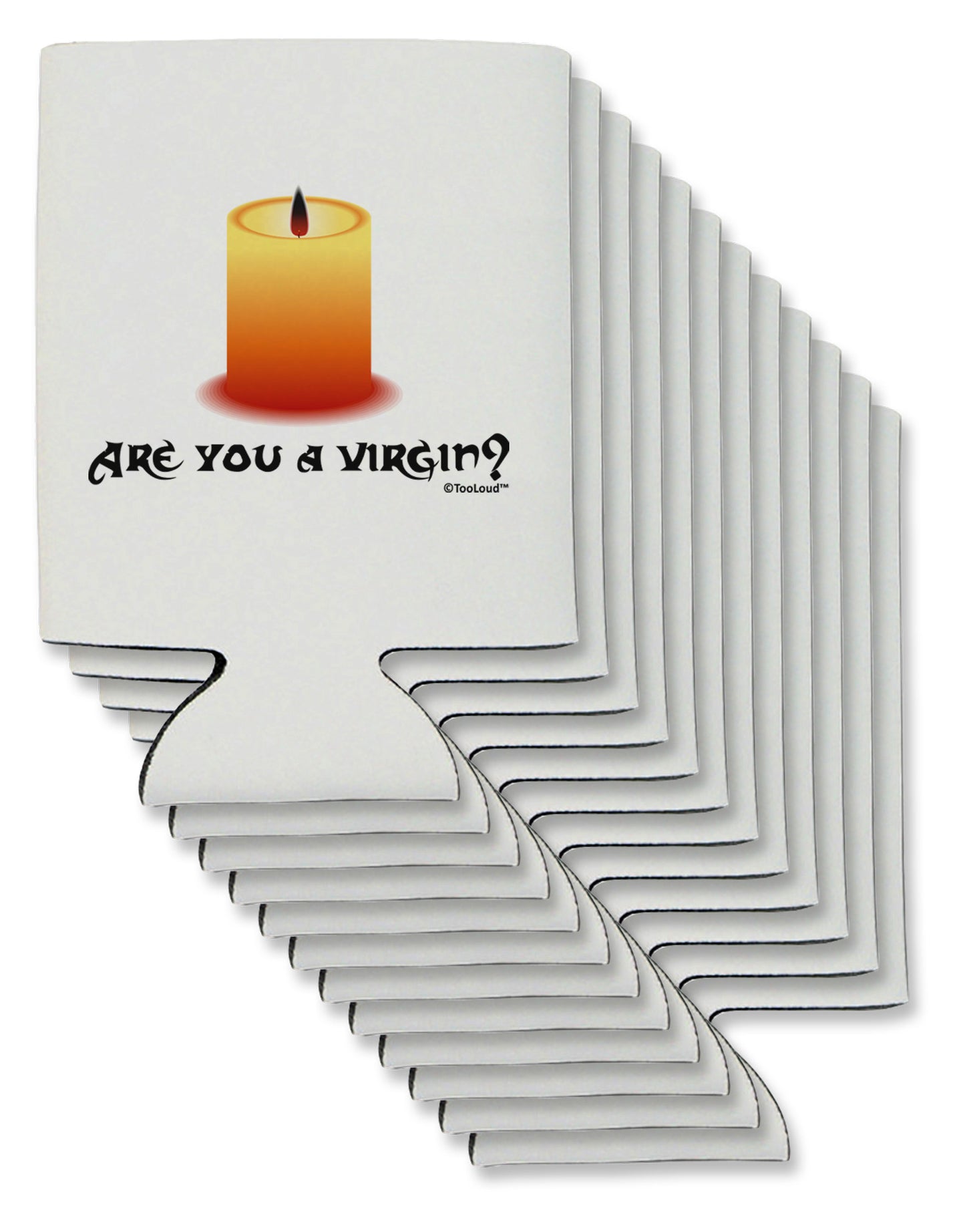 Are You A Virgin - Black Flame Candle Can / Bottle Insulator Coolers by TooLoud-Can Coolie-TooLoud-12-Davson Sales