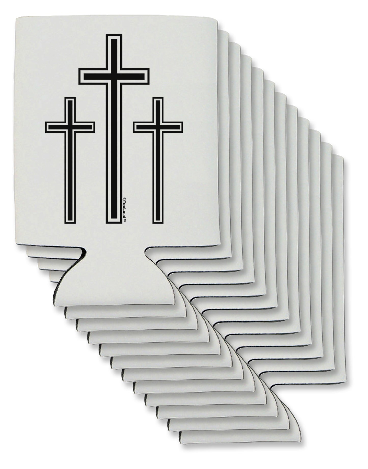 Three Cross Design - Easter Can / Bottle Insulator Coolers by TooLoud-Can Coolie-TooLoud-12-Davson Sales