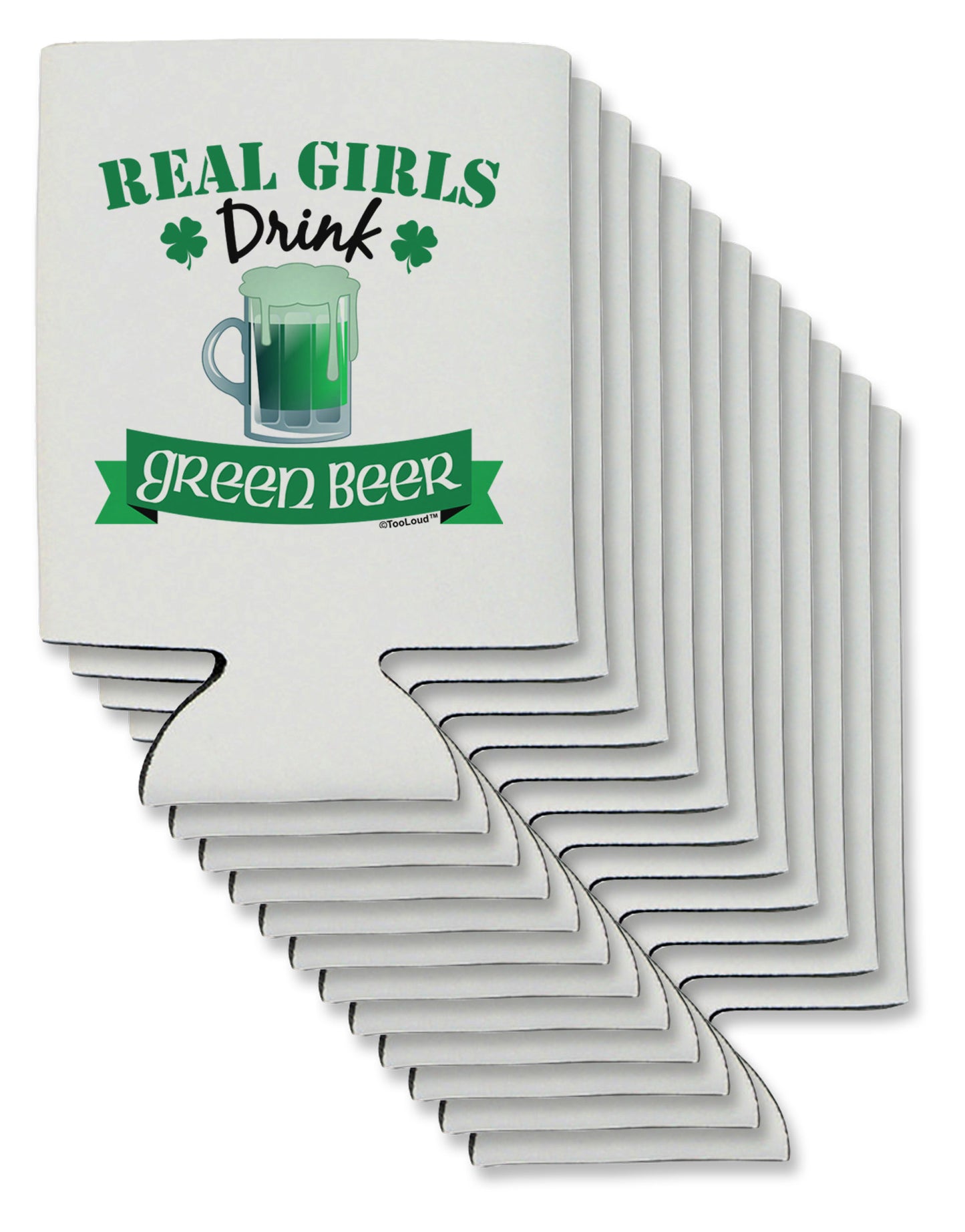 Real Girls Drink Green Beer Can / Bottle Insulator Coolers-Can Coolie-TooLoud-12-Davson Sales
