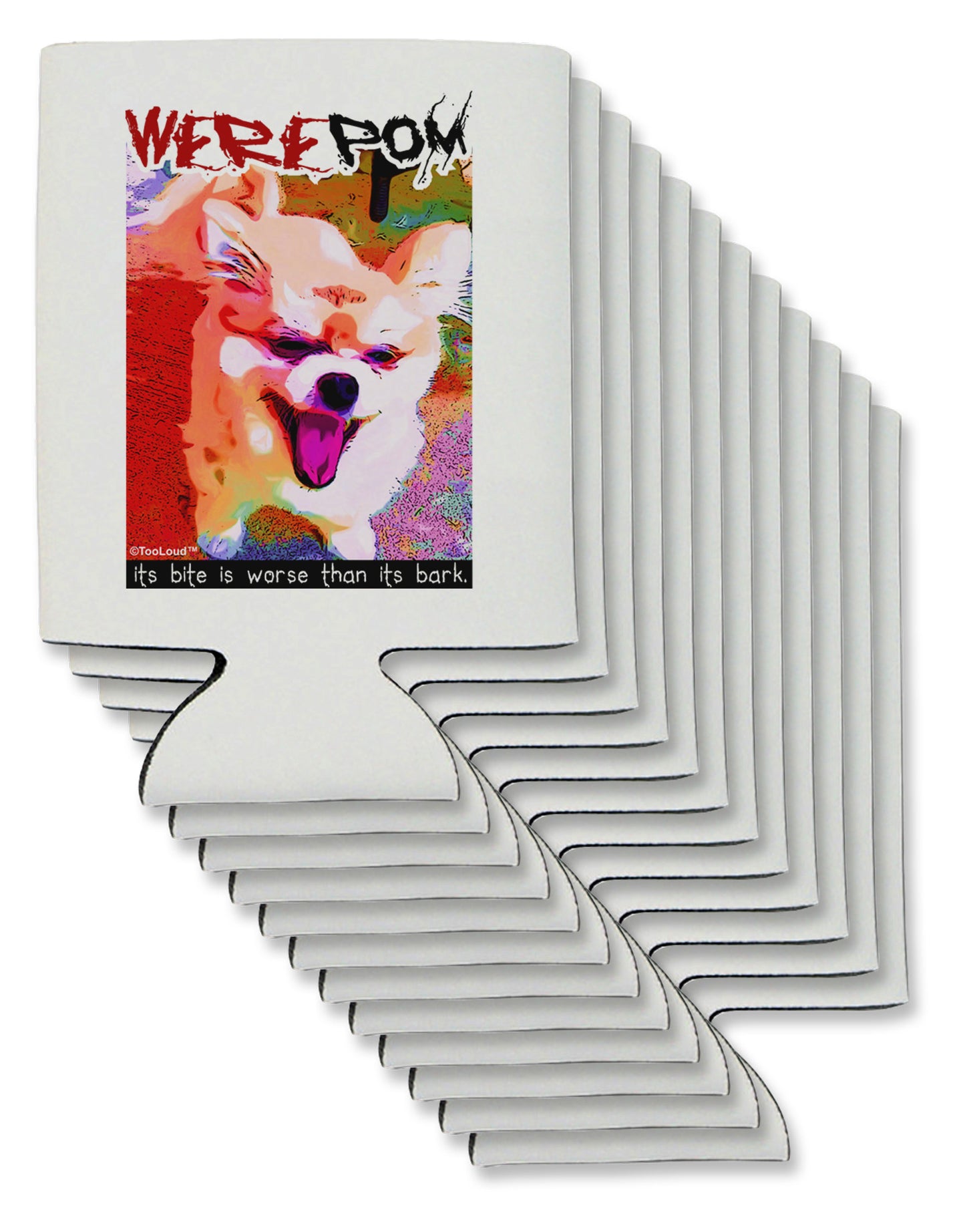 TooLoud WerePom - Werewolf Pomeranian Can / Bottle Insulator Coolers-Can Coolie-TooLoud-12-Davson Sales
