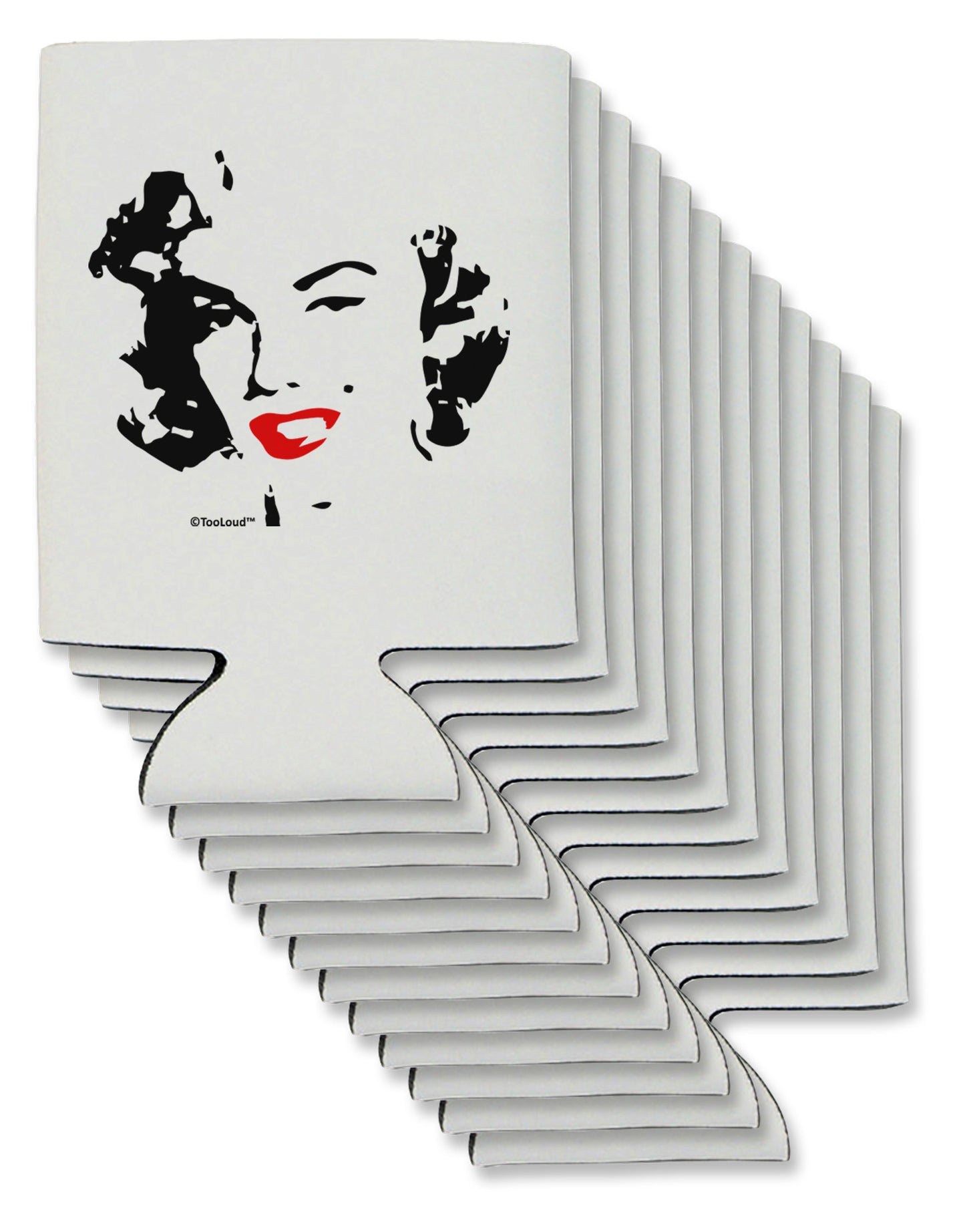 Marilyn Cutout Design Red Lips Can / Bottle Insulator Coolers by TooLoud-Can Coolie-TooLoud-12-Davson Sales